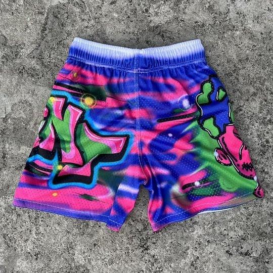 Sopula Street Sports Saint Cartoon Graphic Mesh Basketball Shorts Product Image