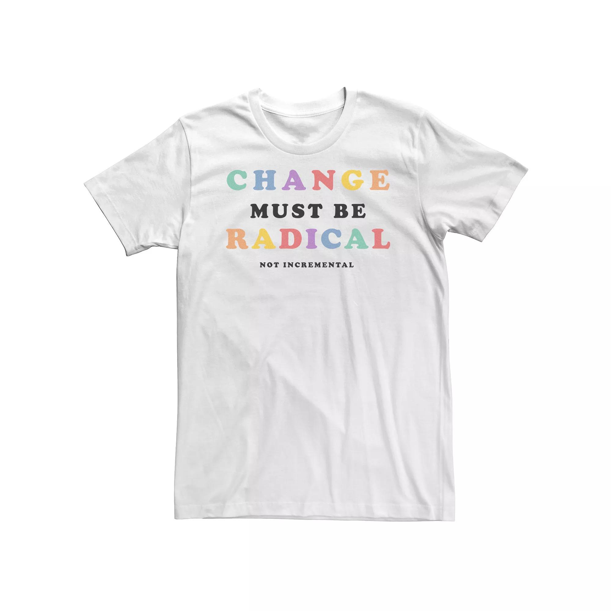 Big & Tall Pride "Change Must Be Radical" Tee, Men's, Size: 4XLT, White Product Image