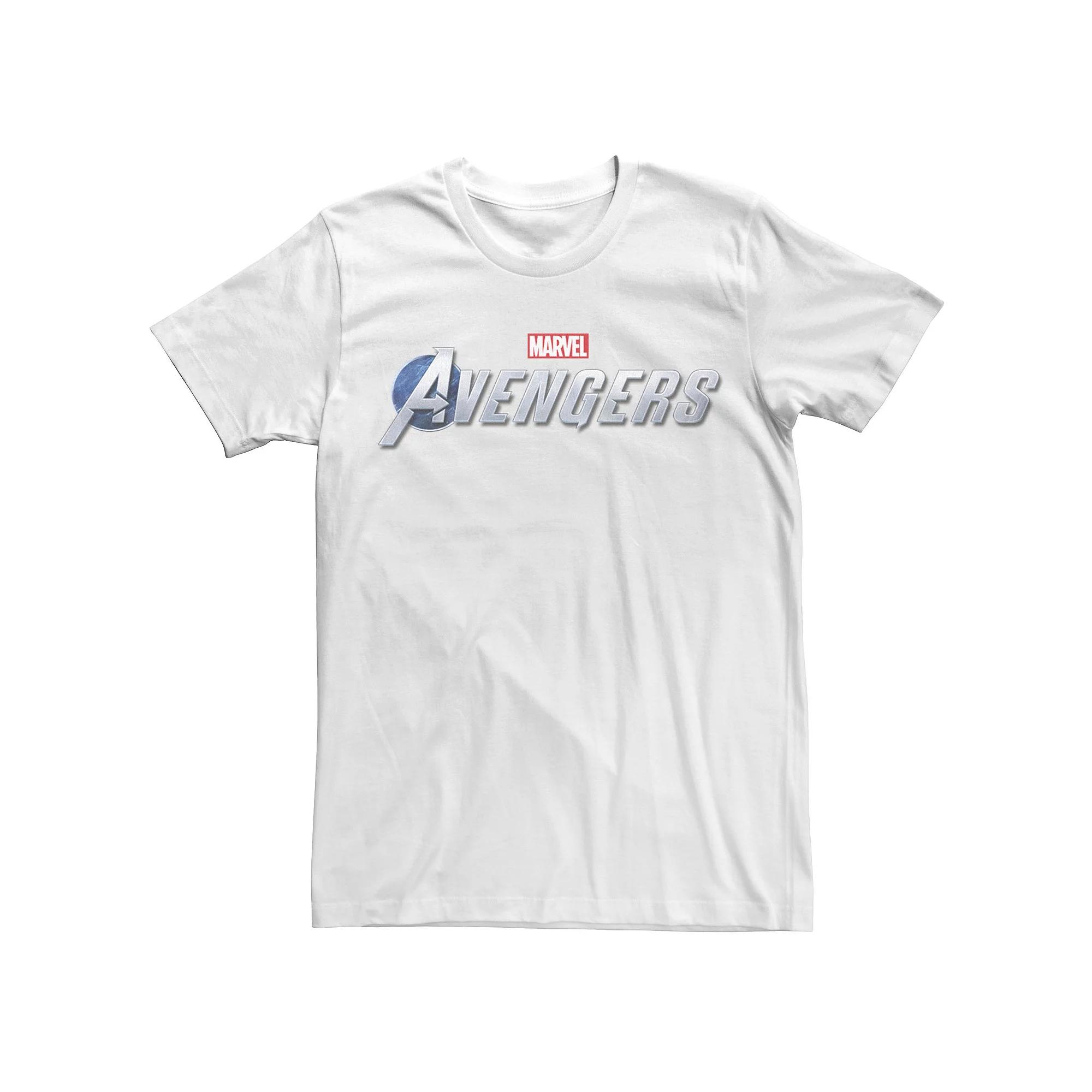 Men's Marvel's The Avengers Silver Logo Graphic Tee, Size: Small, White Product Image
