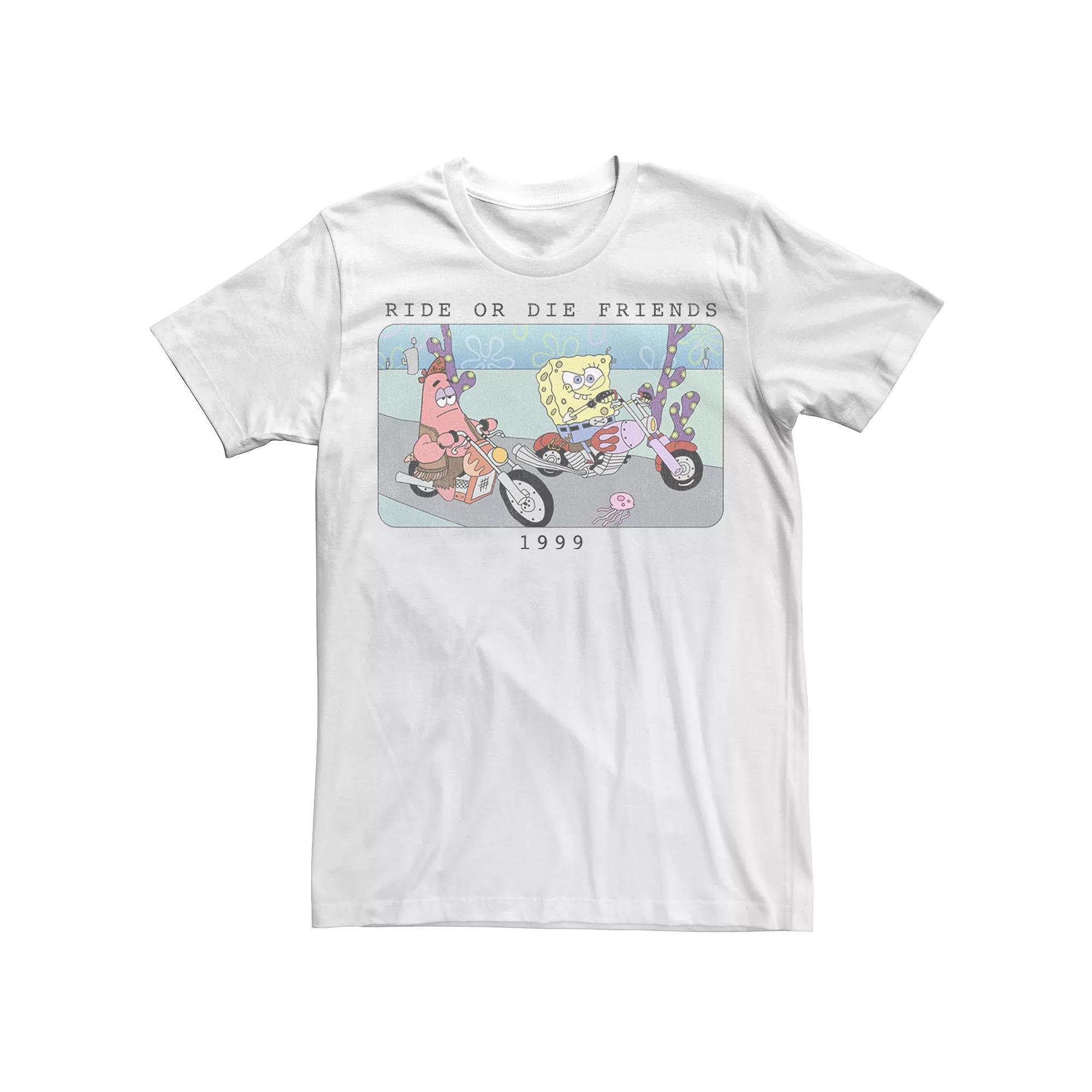 Men's Nickelodeon SpongeBob SquarePants Ride Or Die Friends 1999 Portrait Graphic Tee,  Product Image