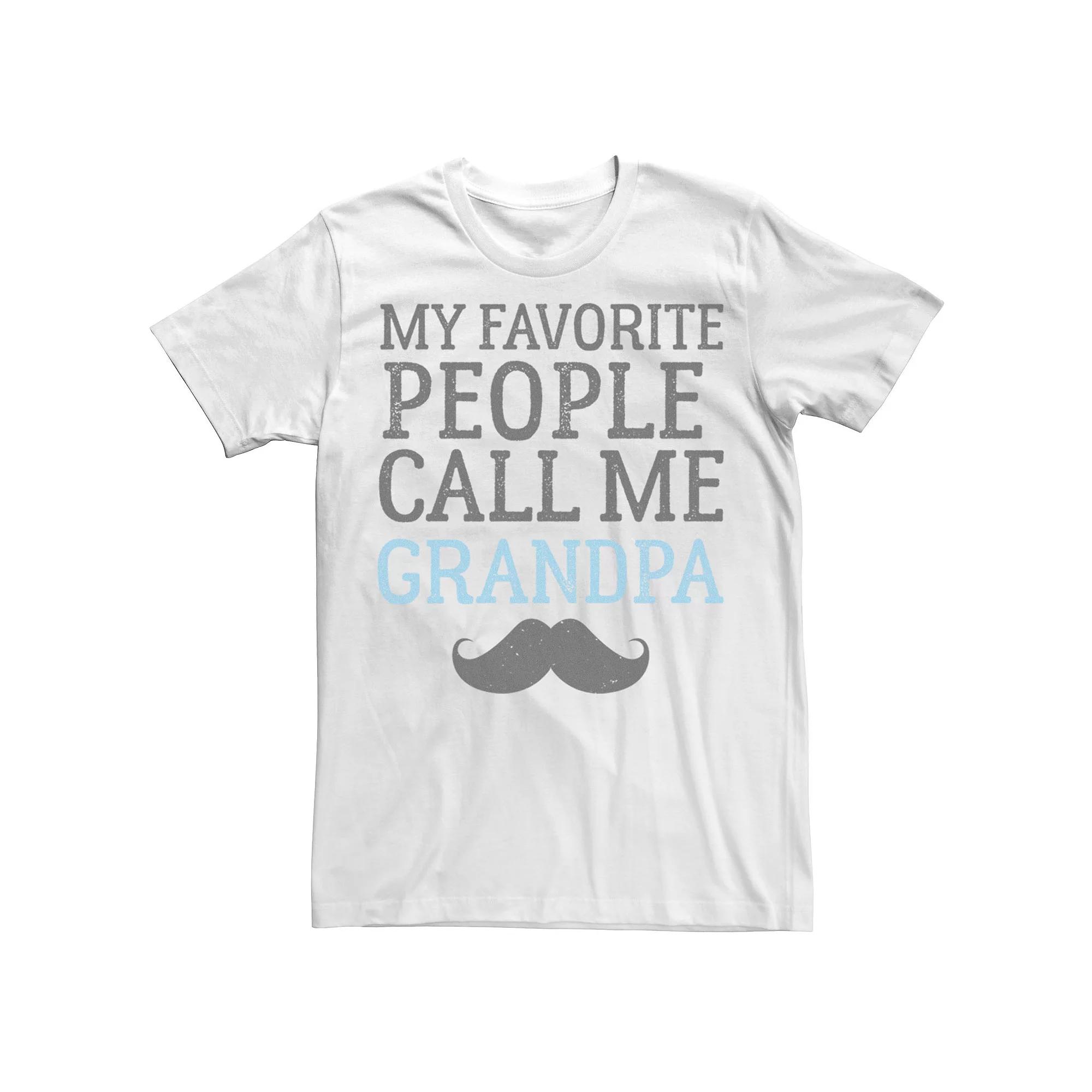 Men's My Favorite People Call Me Grandpa Mustache Graphic Tee,  Product Image