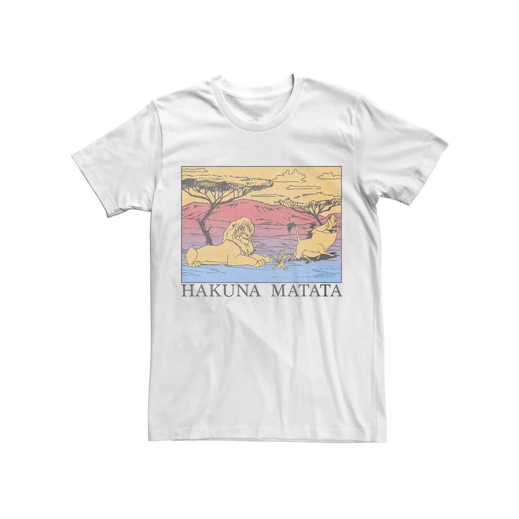 Men's Disney's The Lion King Hakuna Matata Gradient Tee, Size: Small, White Product Image