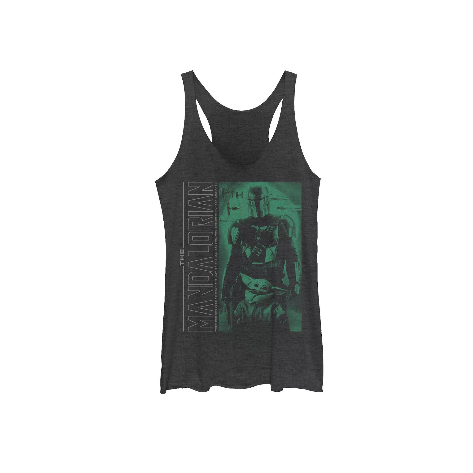 Juniors' Star Wars The Mandalorian & The Child Dark Poster Graphic Tank Top, Girl's,  Product Image
