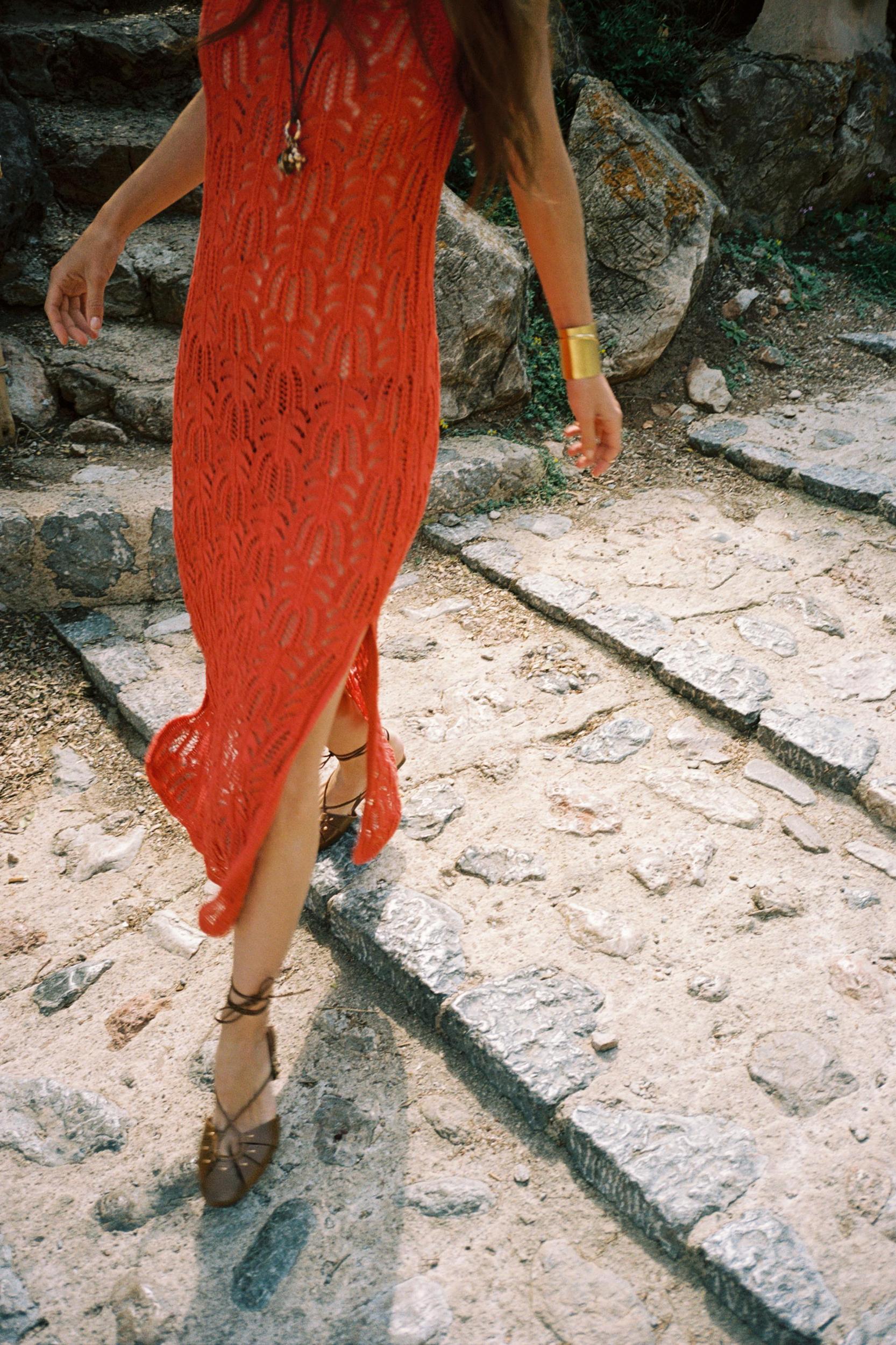 POINTELLE KNIT MIDI DRESS Product Image