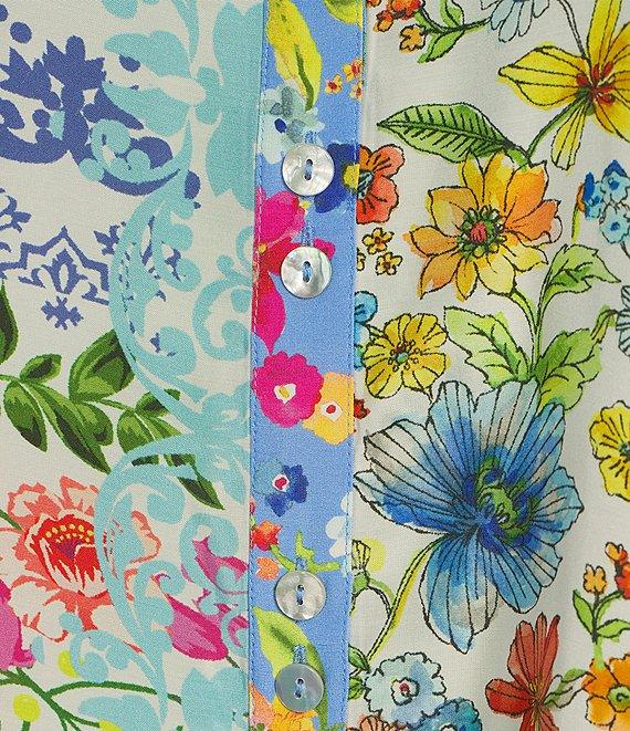 John Mark Printed Oversized Wire Collar Short Dolman Sleeve Top Product Image