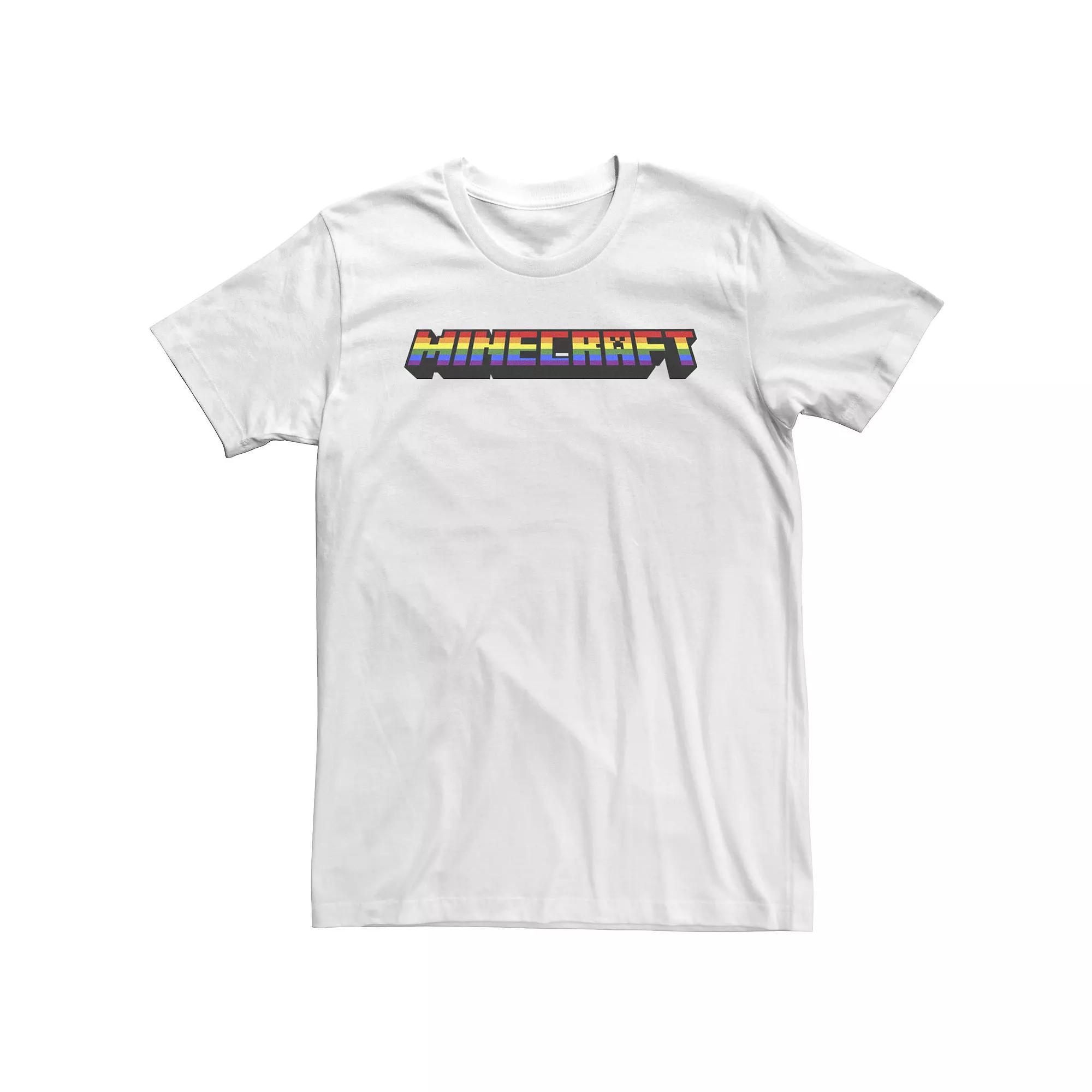 Big & Tall Minecraft Rainbow Pixelated Logo Tee, Boy's,  Product Image