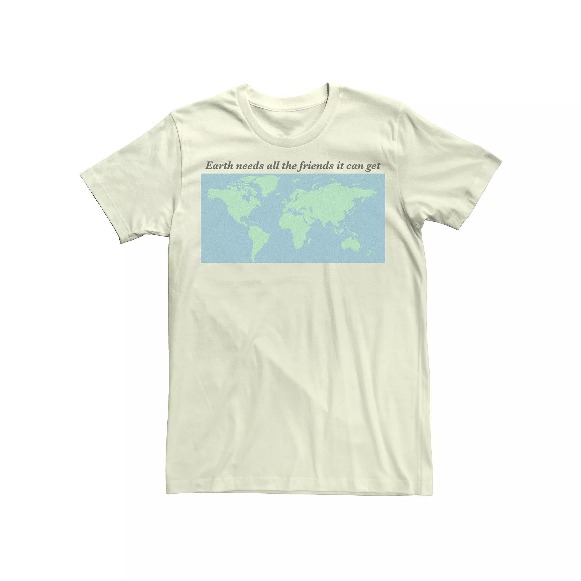 Men's Earth Day Earth Needs All The Friends It Can Get Tee, Size: 3XL, Natural Product Image