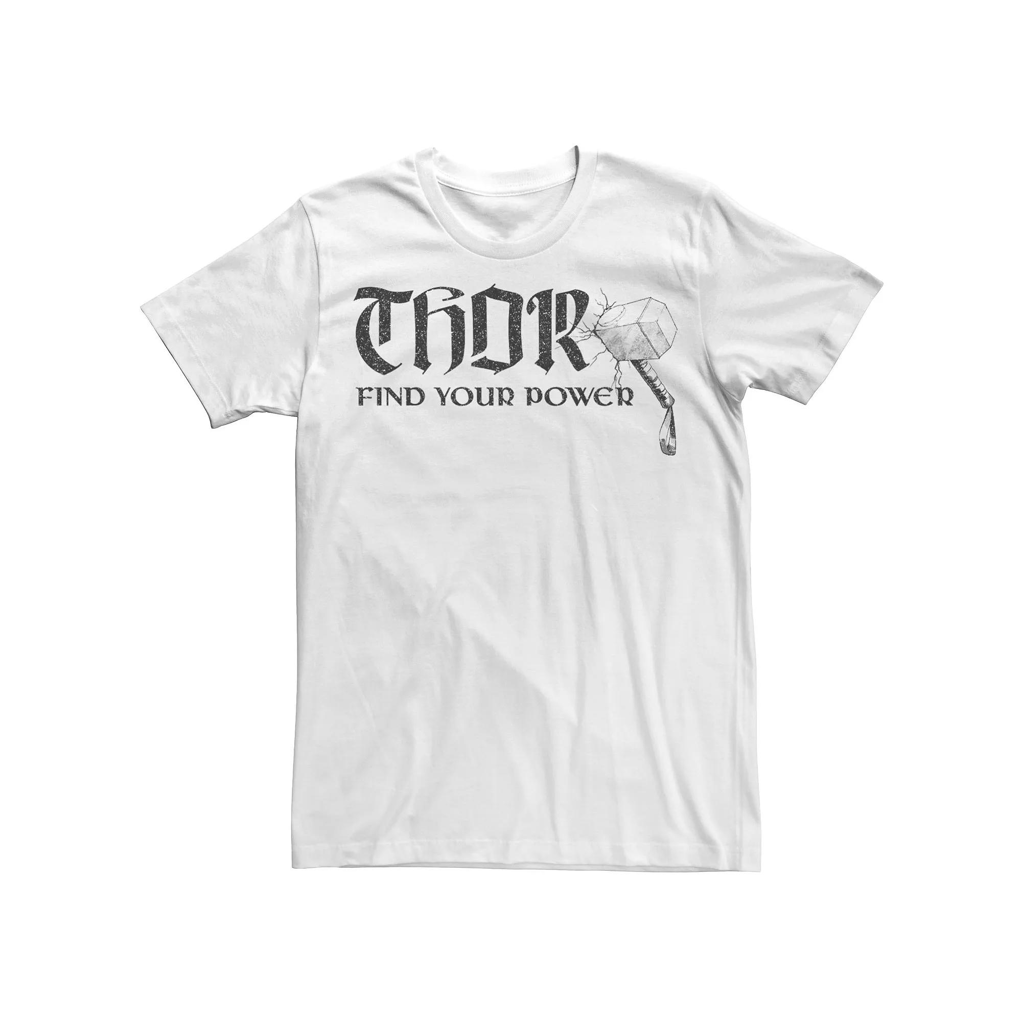 Men's Marvel Thor Find Your Power Hammer Text Tee,  Product Image