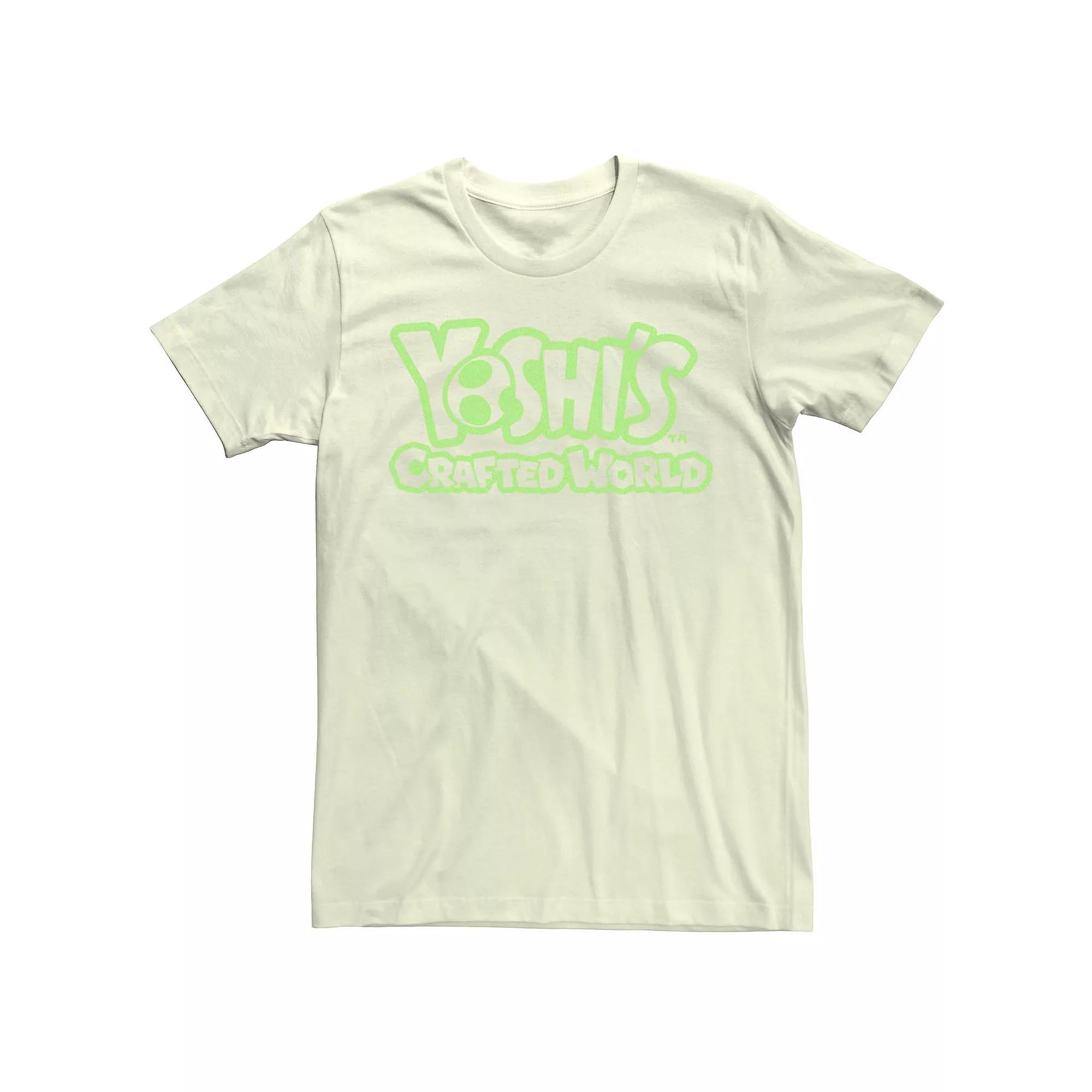 Men's Nintendo Yoshi's Crafted World Logo Tee, Size: Medium, Natural Product Image