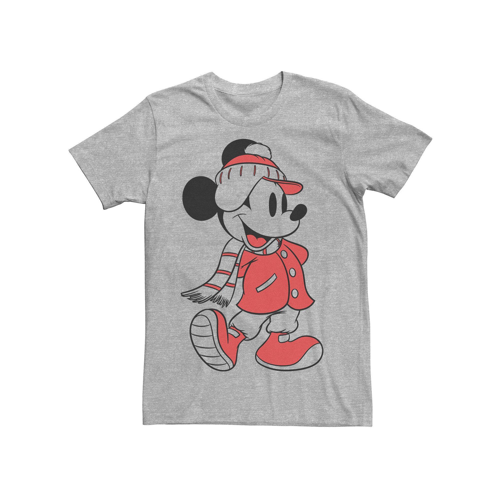 Disney's Mickey Mouse Christmas Outline Men's Tee, Size: 3XL, Athletic Grey Product Image