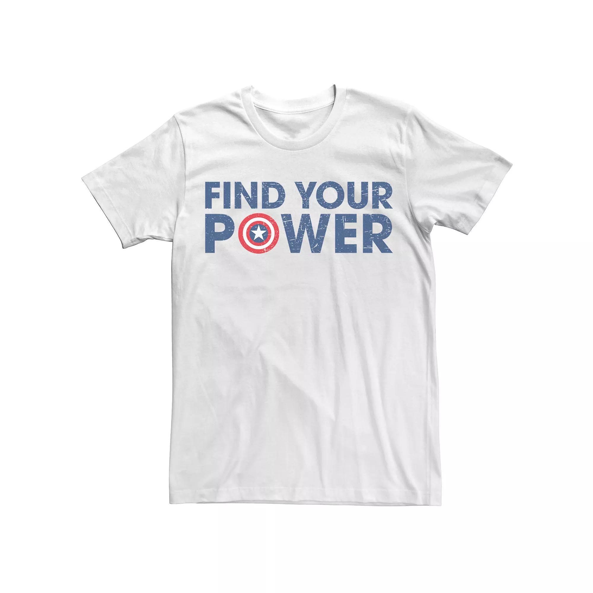 Men's Marvel Captain America Find Your Power Text Tee,  Product Image