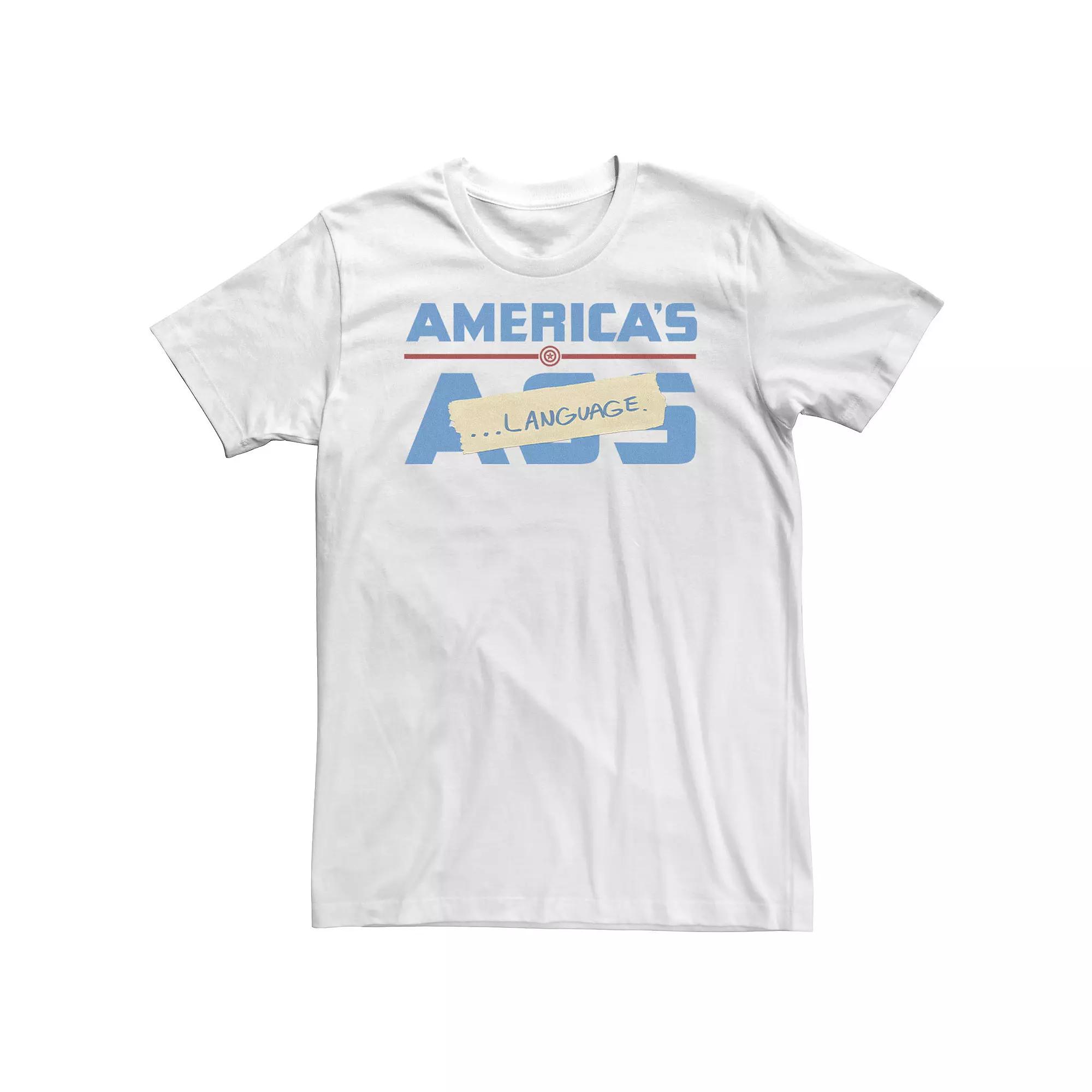 Big & Tall Marvel Avengers: Endgame Captain America Language Tee, Men's, Size: XXL Tall, White Product Image