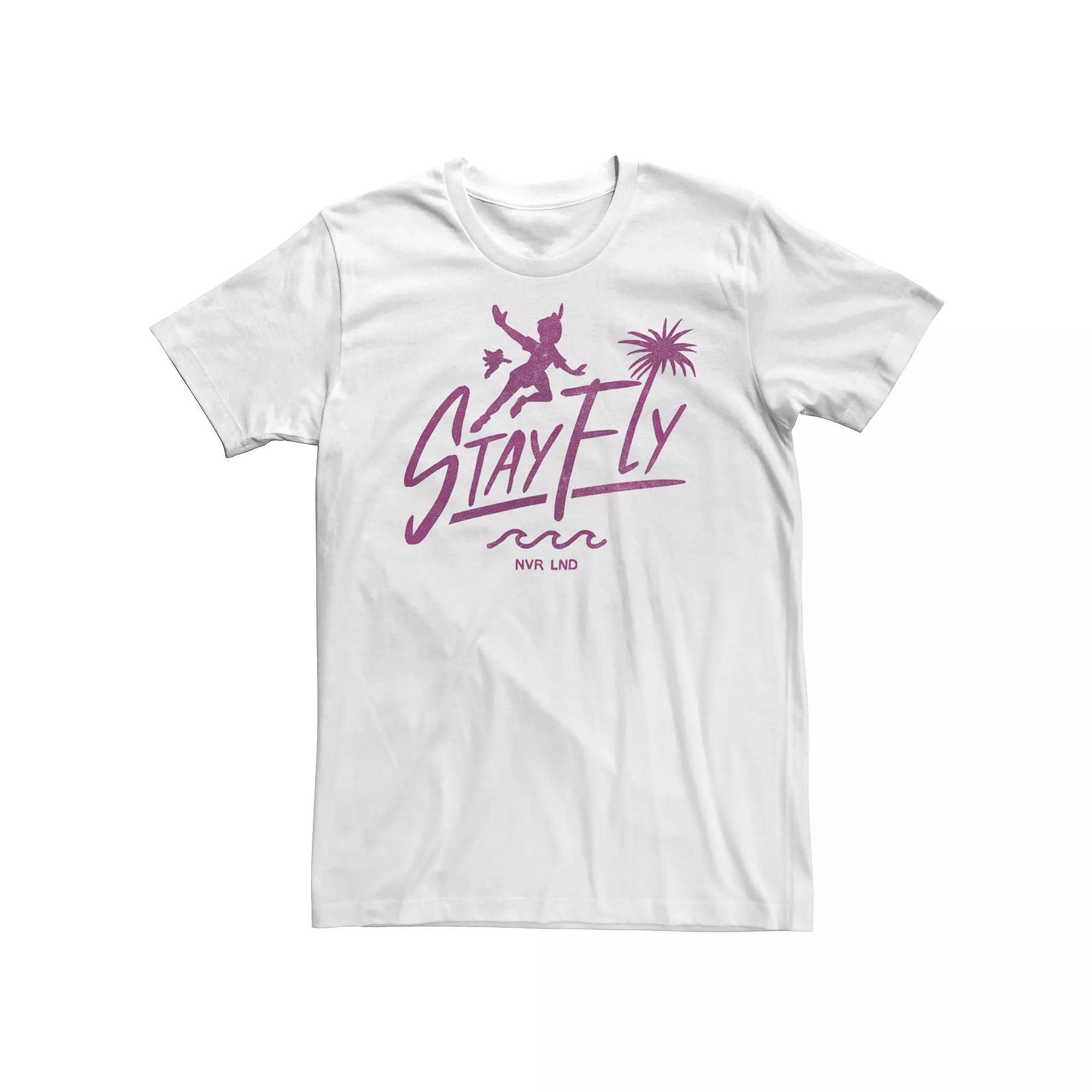 Big & Tall Disney Peter Pan Stay Fly Text Silhouette Poster Tee, Men's,  Product Image