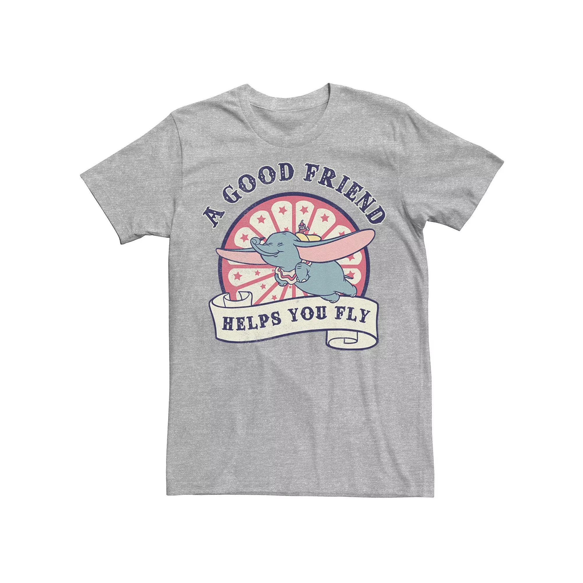 Disney's Dumbo Men's A Good Friend Helps You Fly Logo Poster Tee,  Product Image