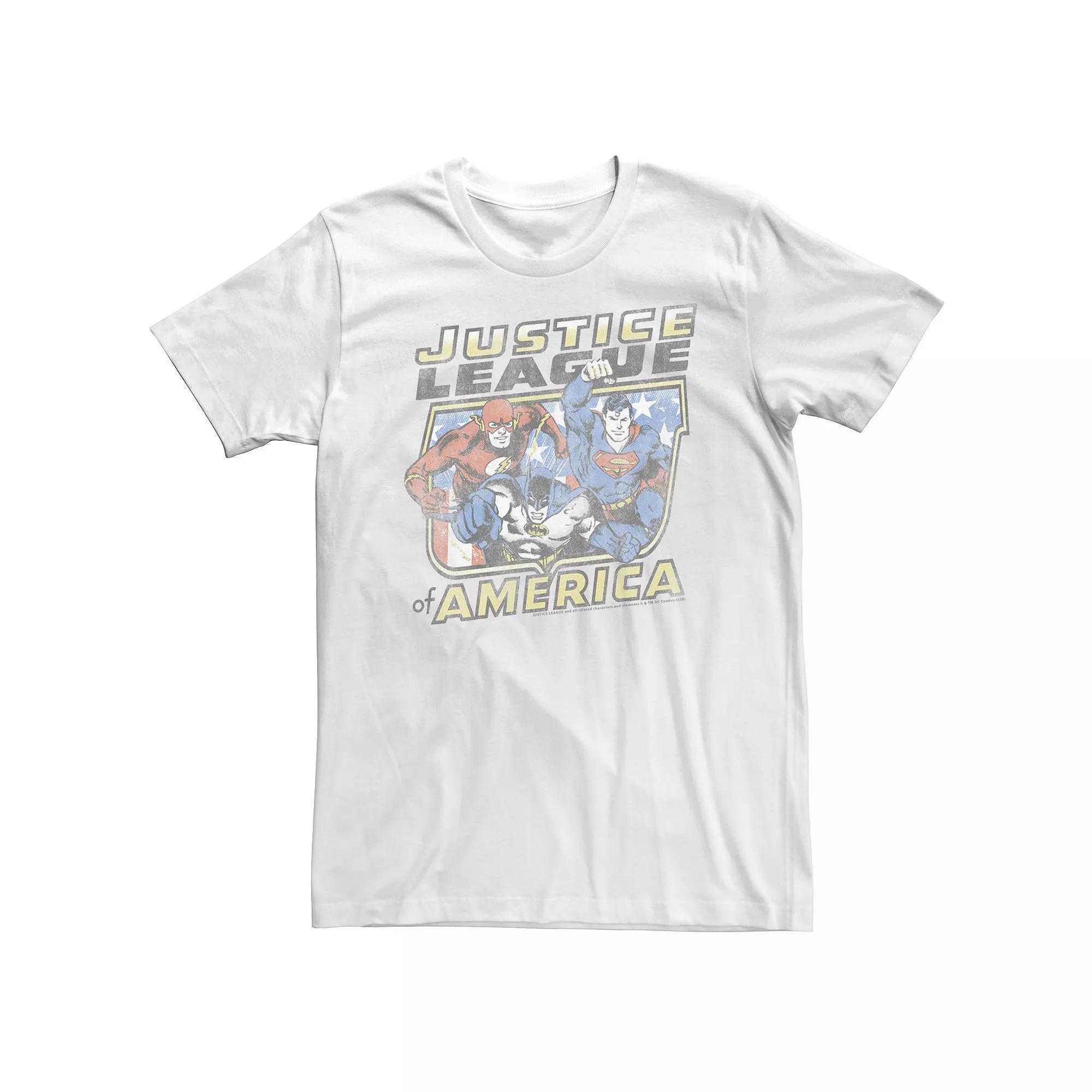 Big & Tall Justice League Of America Distressed Portrait Tee, Men's,  Product Image