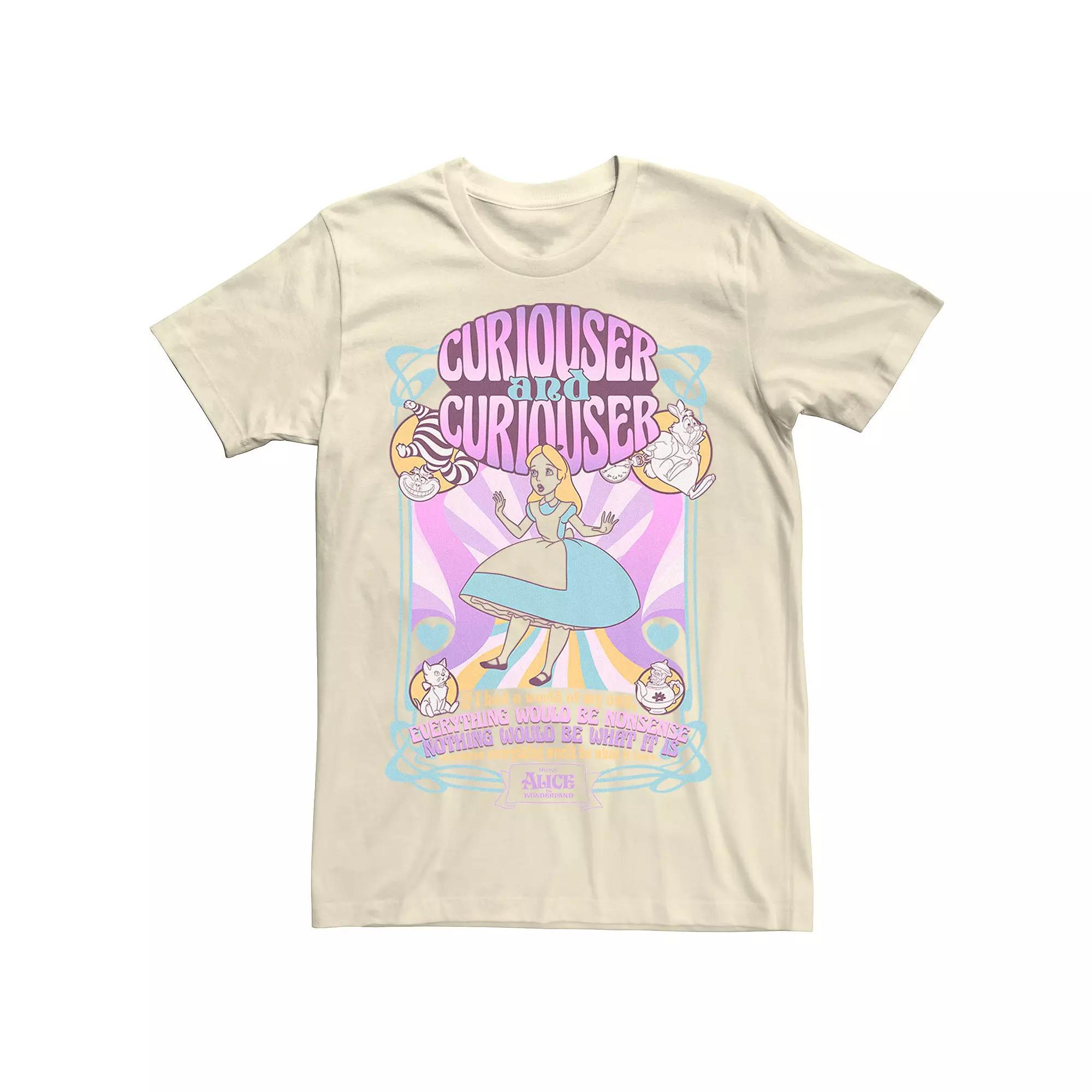 Disney's Alice In Wonderland Psychadelic Nouveou Movie Quote Poster Men's Tee, Size: 3XL, Natural Product Image