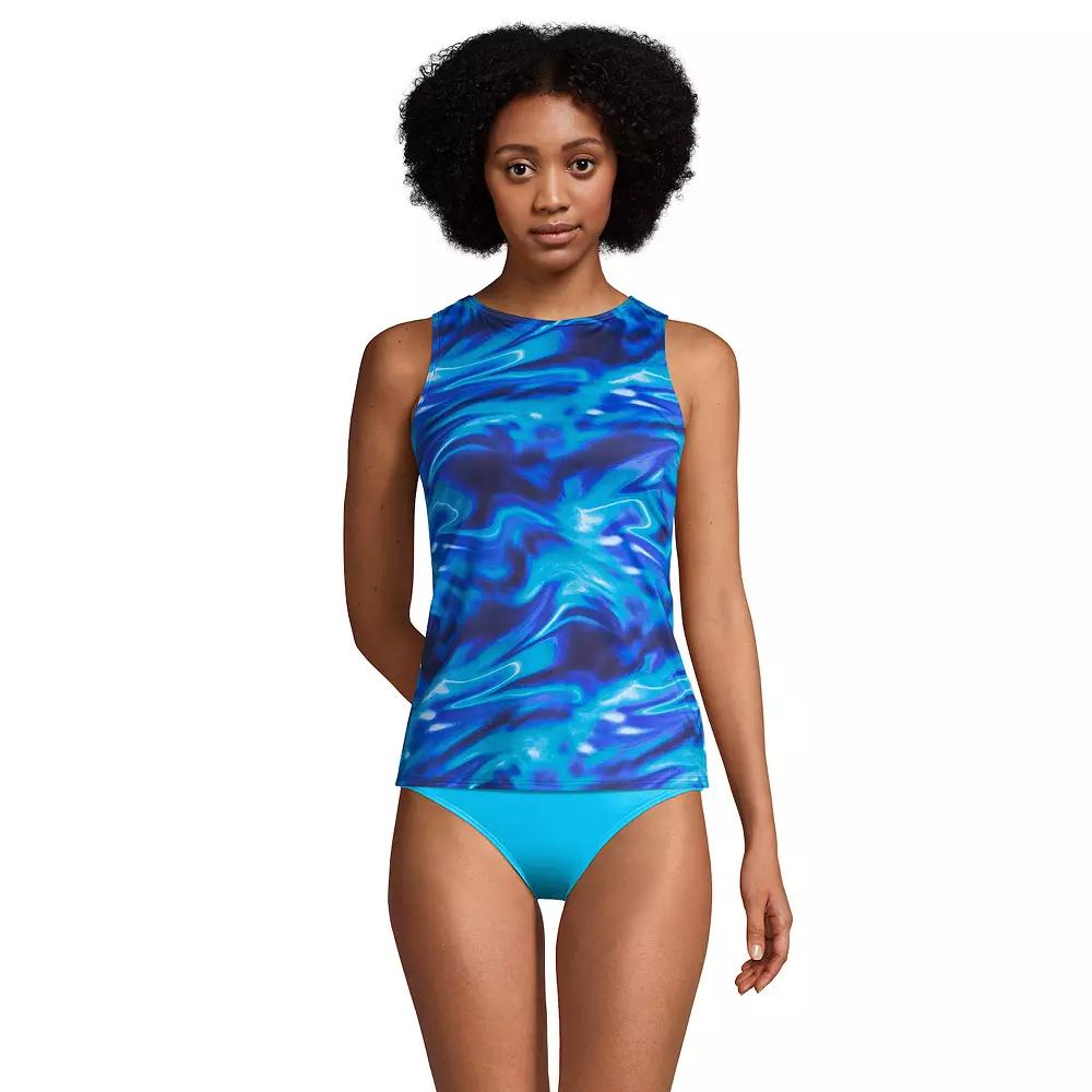Women's Lands' End D-Cup UPF 50 High Neck Tankini Swimsuit Top,  Product Image