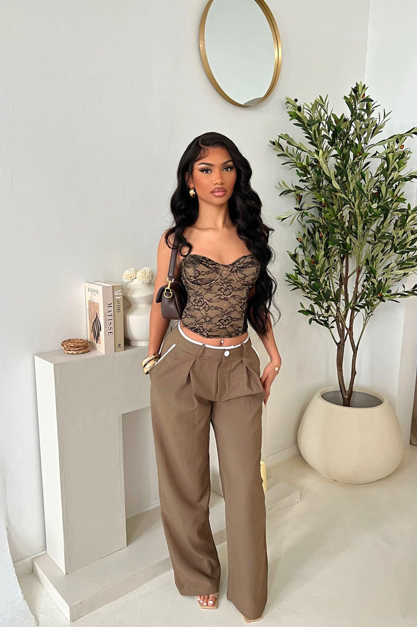 Thinking Of You Trouser Pant - Mocha Product Image