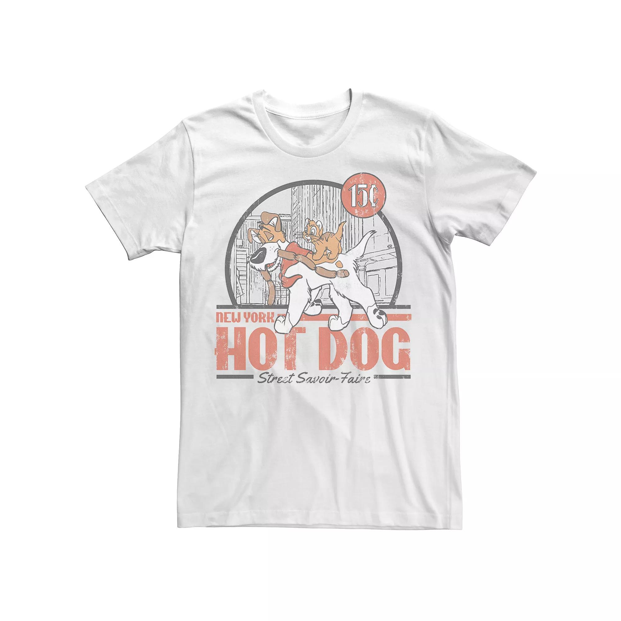 Disney's Oliver & Company New York Hot Dog Poster Men's Tee,  Product Image