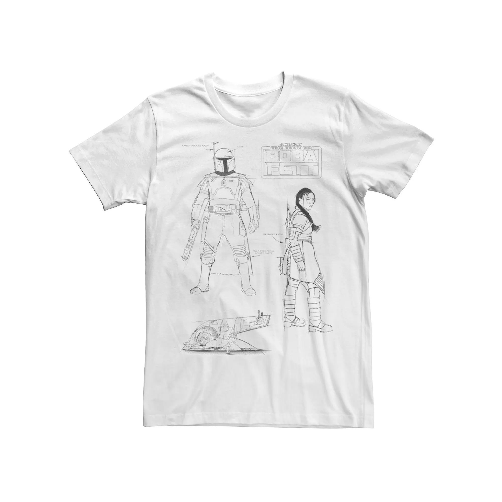 Men's Star Wars The Book Of Boba FettLine Art Collage Tee,  Product Image