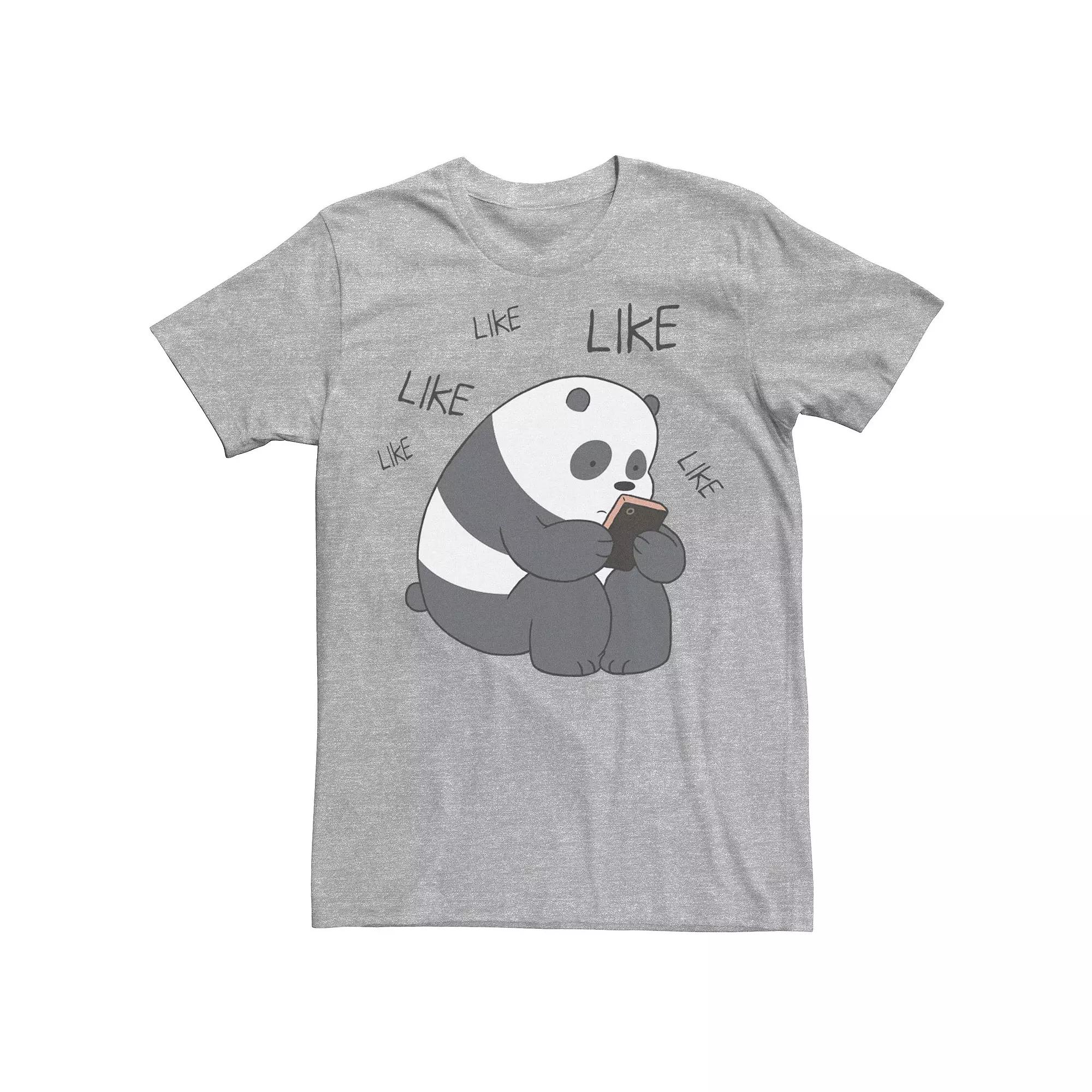 Mens Cartoon Network We Bare Bears Like Like Like Texting Graphic Tee Athletic Grey Product Image