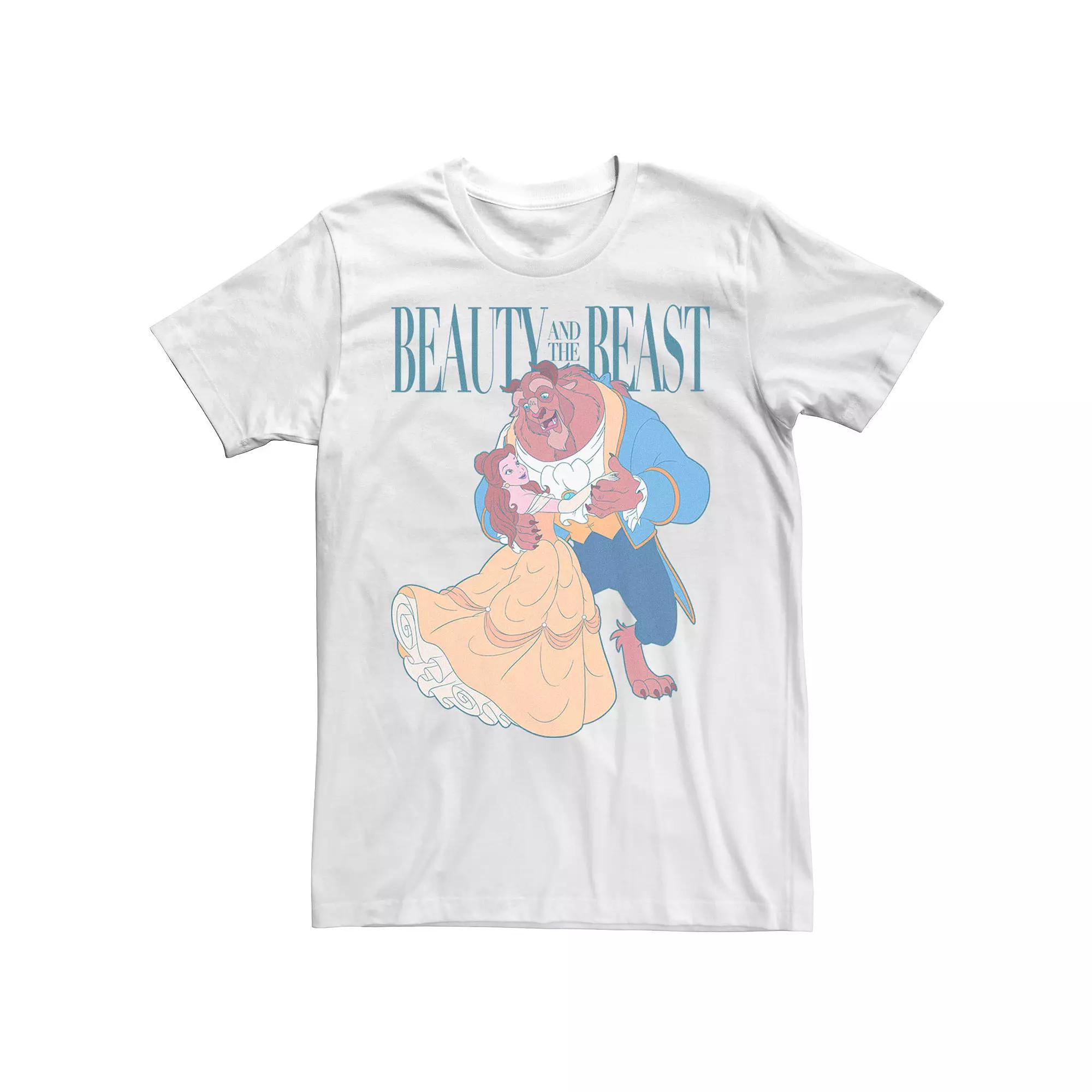 Disney's Beauty And The Beast Men's Vintage Logo Tee, Size: XL, White Product Image