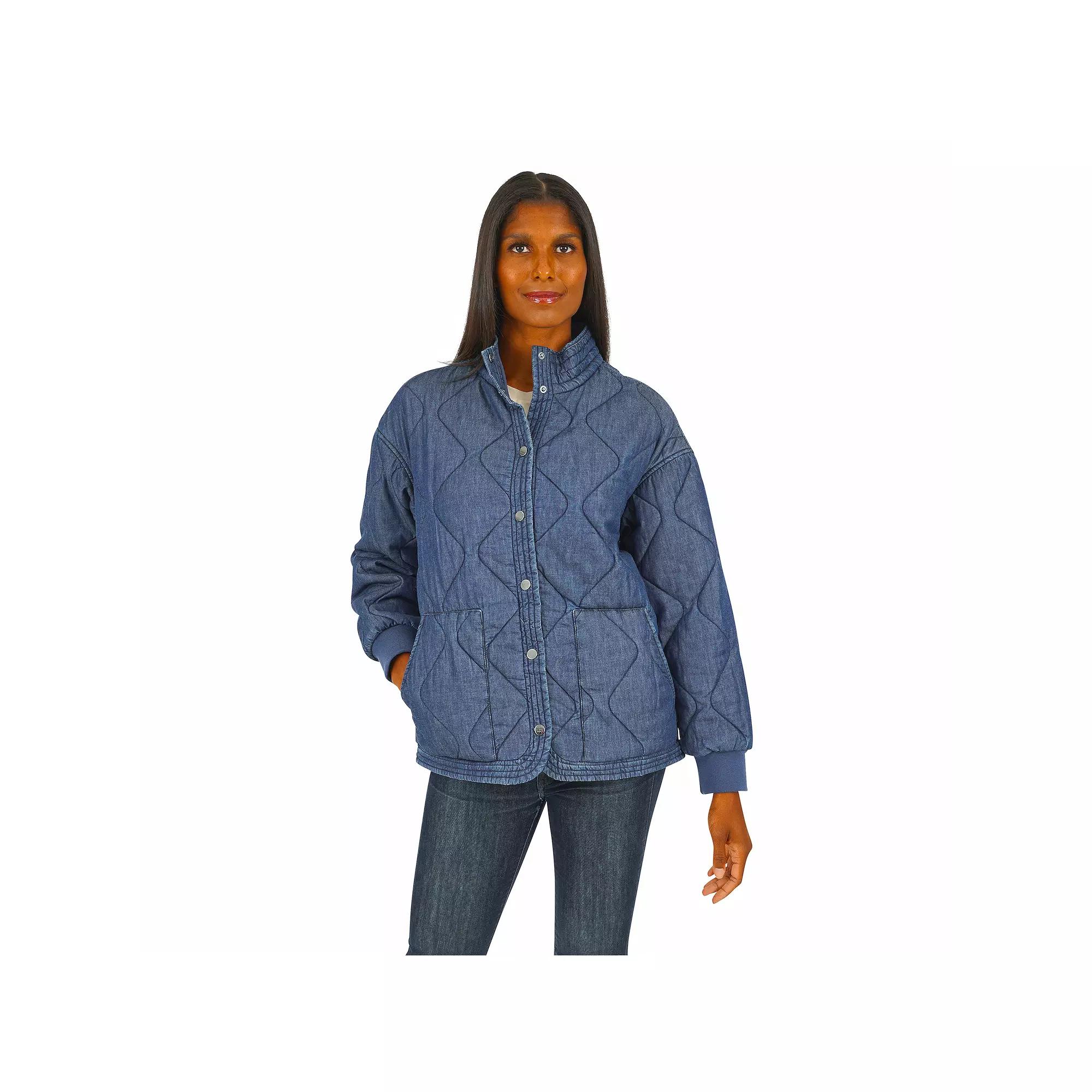 Women's Fleet Street Quilted Denim Jacket,  Product Image