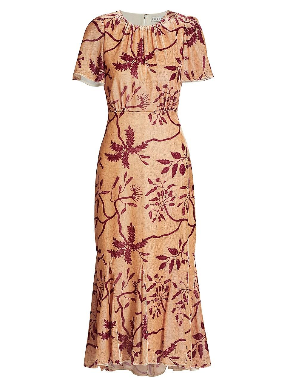Womens Cream Enchanted Vine Grande Arabella Floral Midi-Dress Product Image