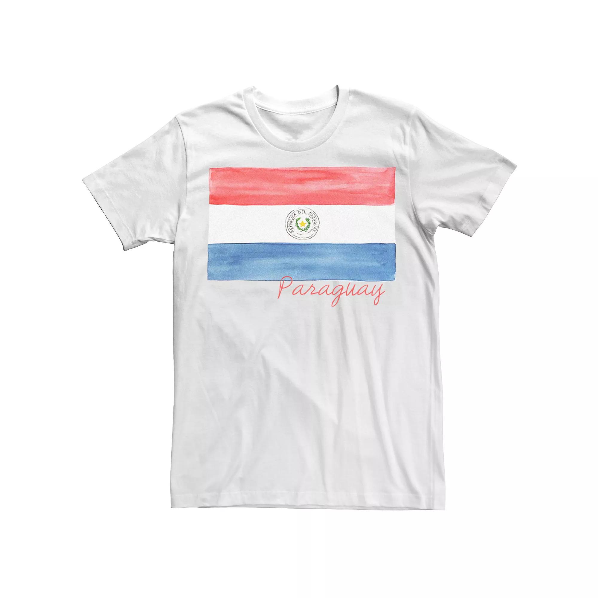 Men's HHM Paraguay Flag Watercolor Tee, Size: Medium, White Product Image