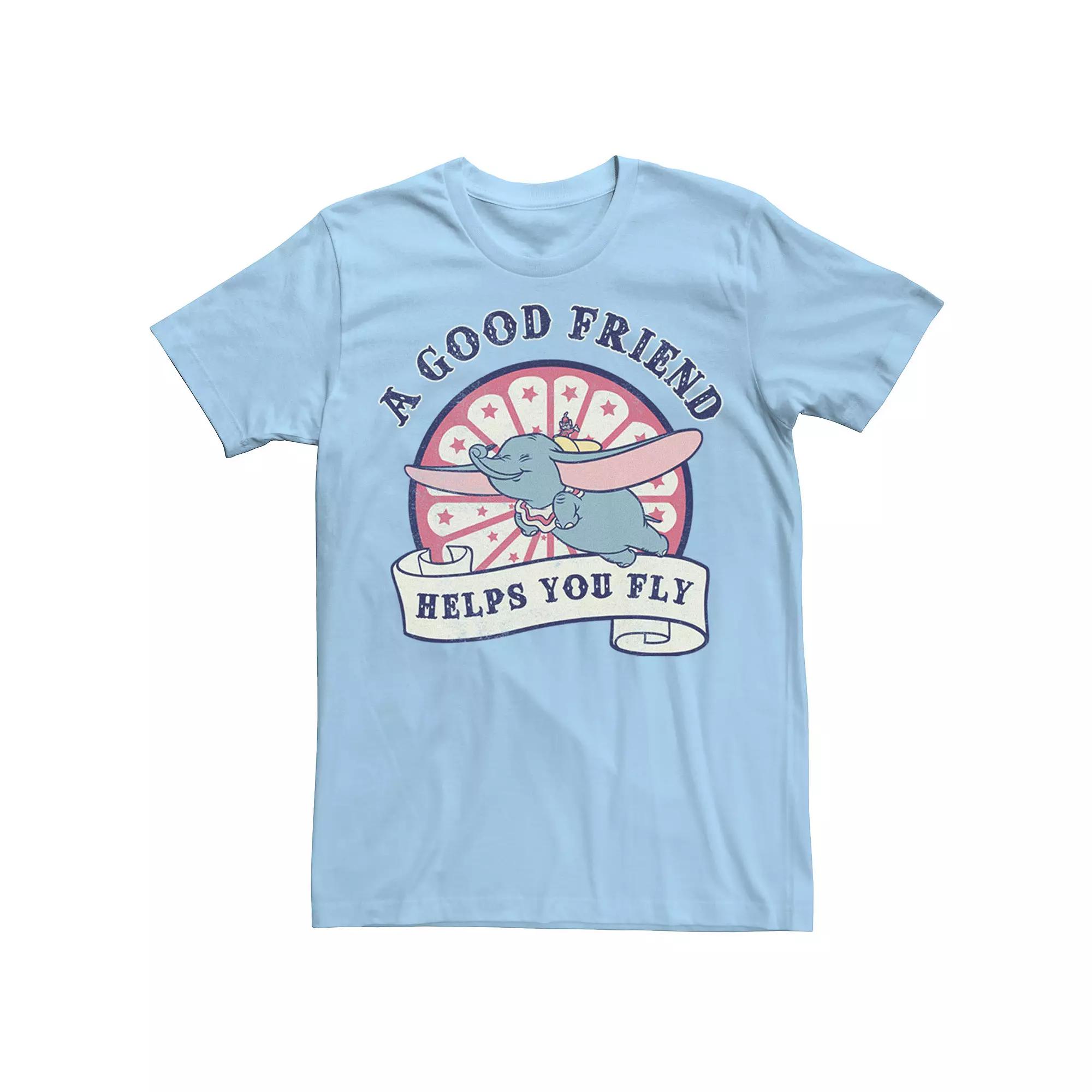 Disney's Dumbo Men's A Good Friend Helps You Fly Logo Poster Tee,  Product Image