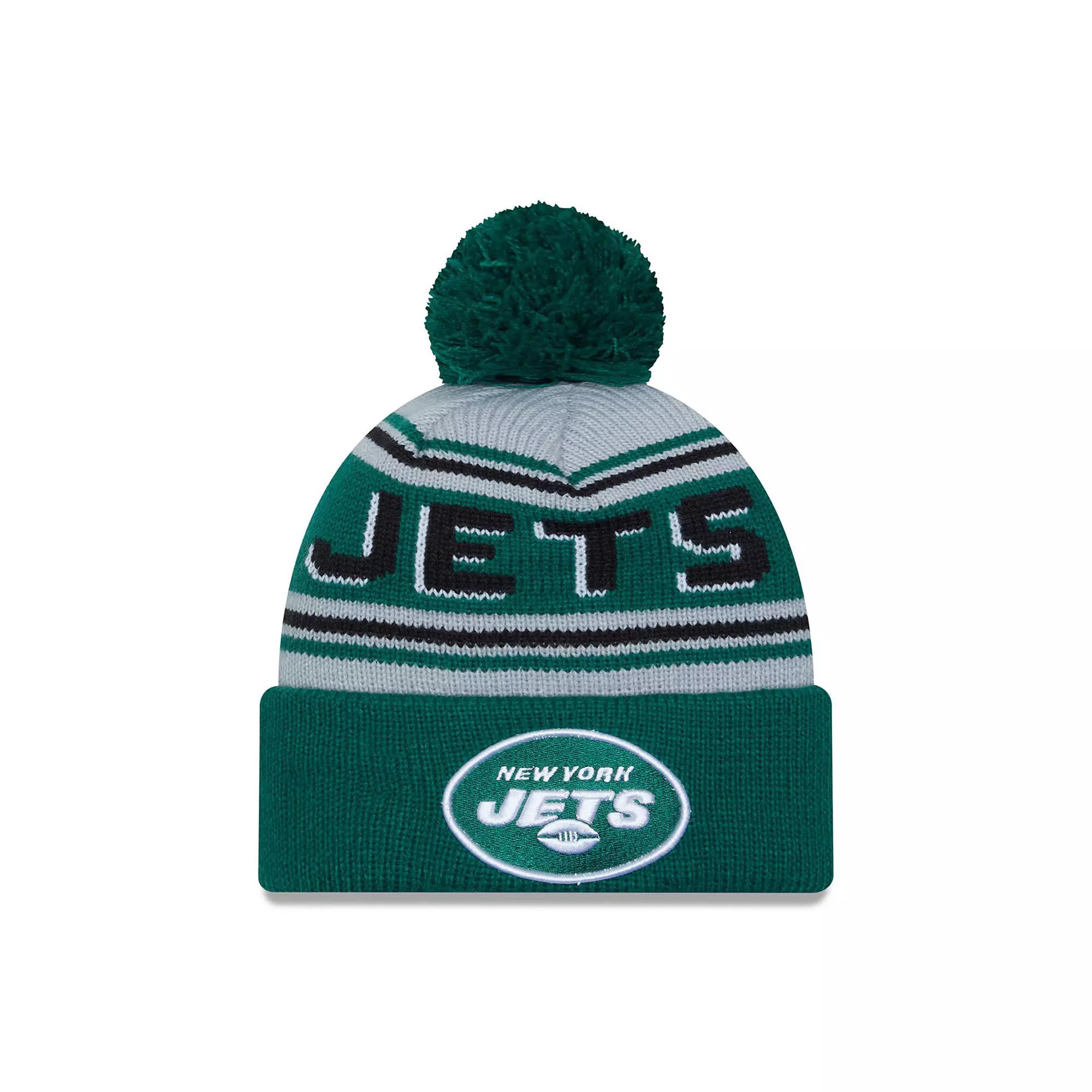 Men's New Era  Green New York Jets  Main Cuffed Knit Hat with Pom Product Image
