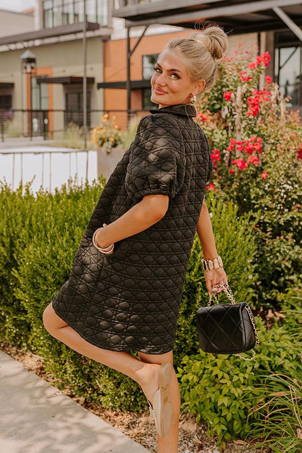 Chic Lifestyle Quilted Mini Dress in Black Product Image