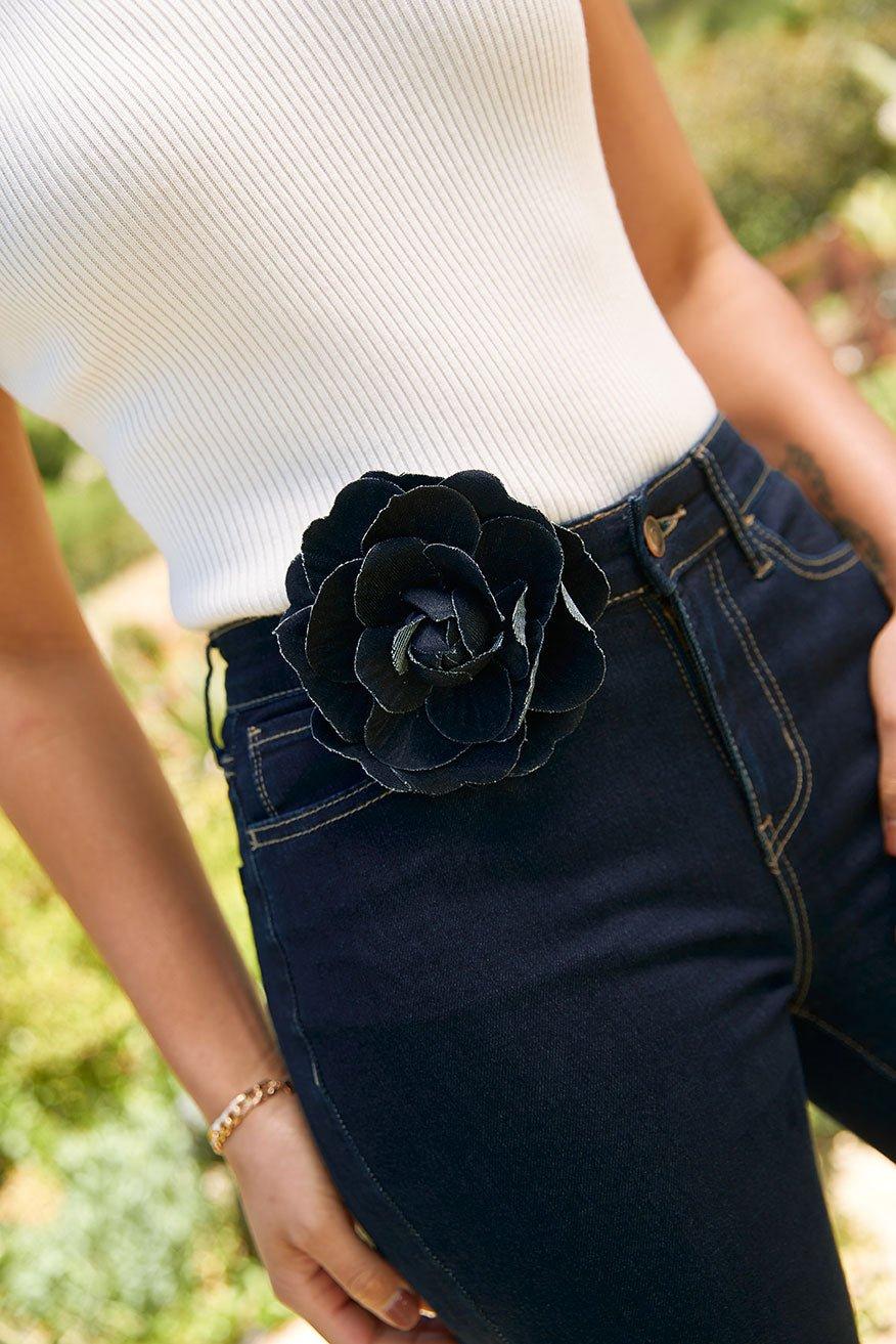 Westport 5 Pocket High Rise Rosette Skinny Jeans Product Image