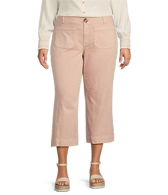 Nurture by Westbound Plus Size Patch Pocket Wide-Leg Cropped Pants Product Image