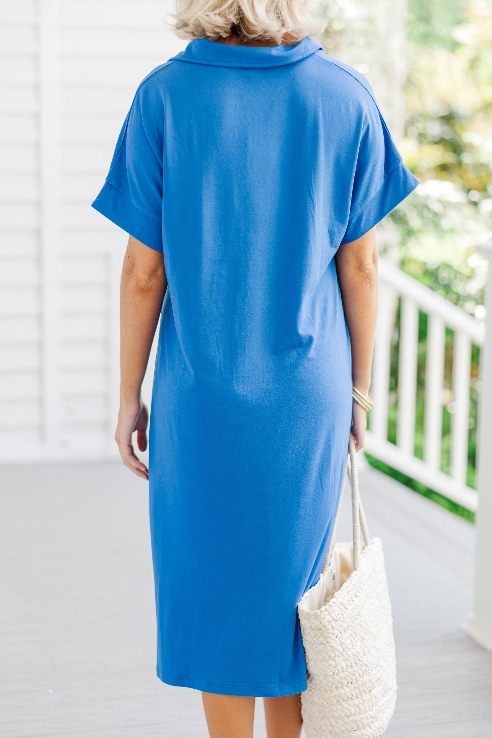 Just The Beginning Royal Blue Midi Dress Female Product Image
