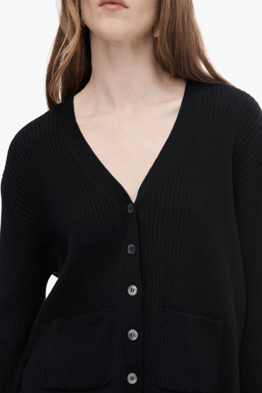 Ribbed Long-Sleeve Cardigan Product Image
