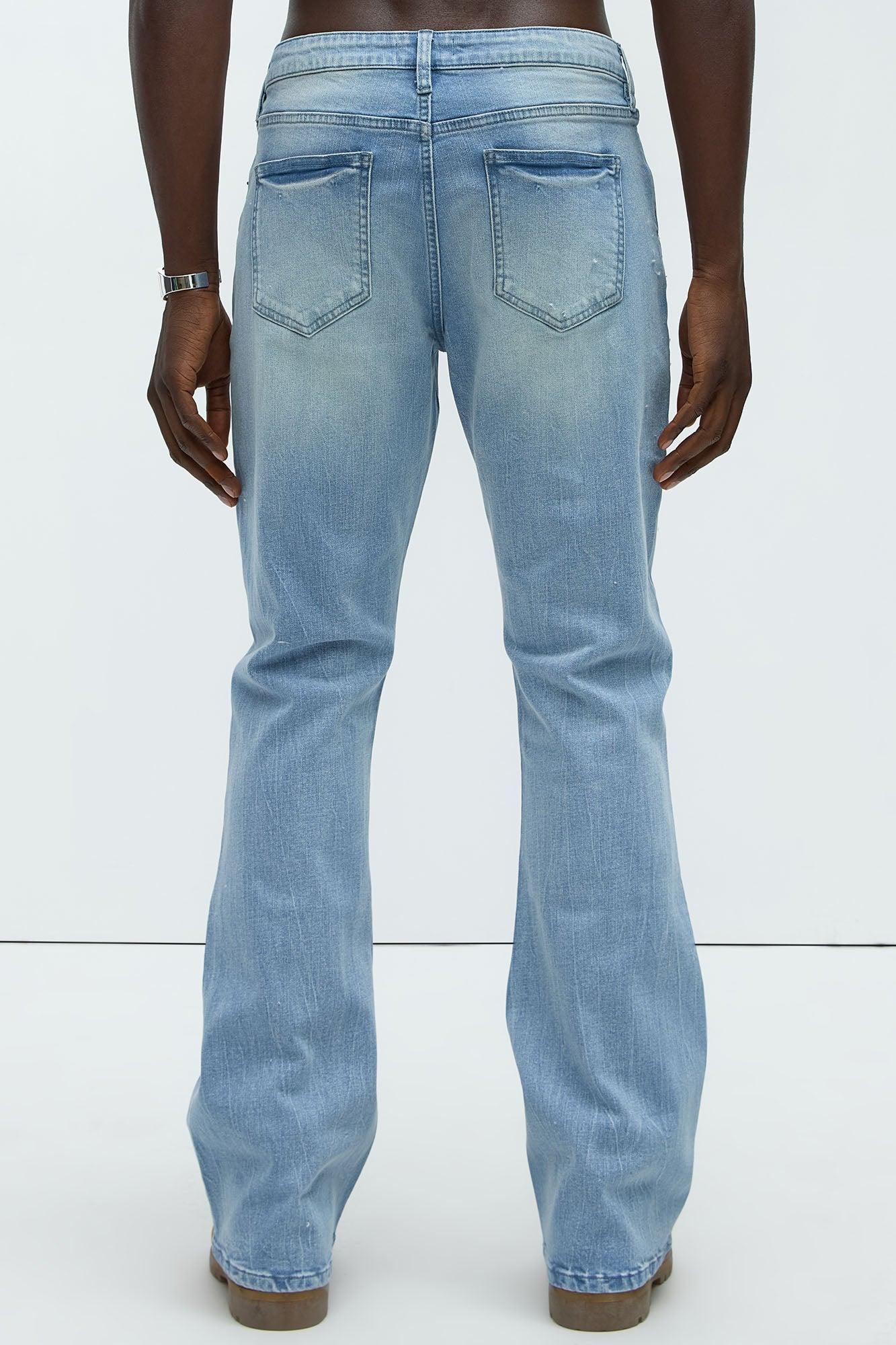 Dreamy Stacked Slim Flare Jeans - Light Blue Wash Product Image