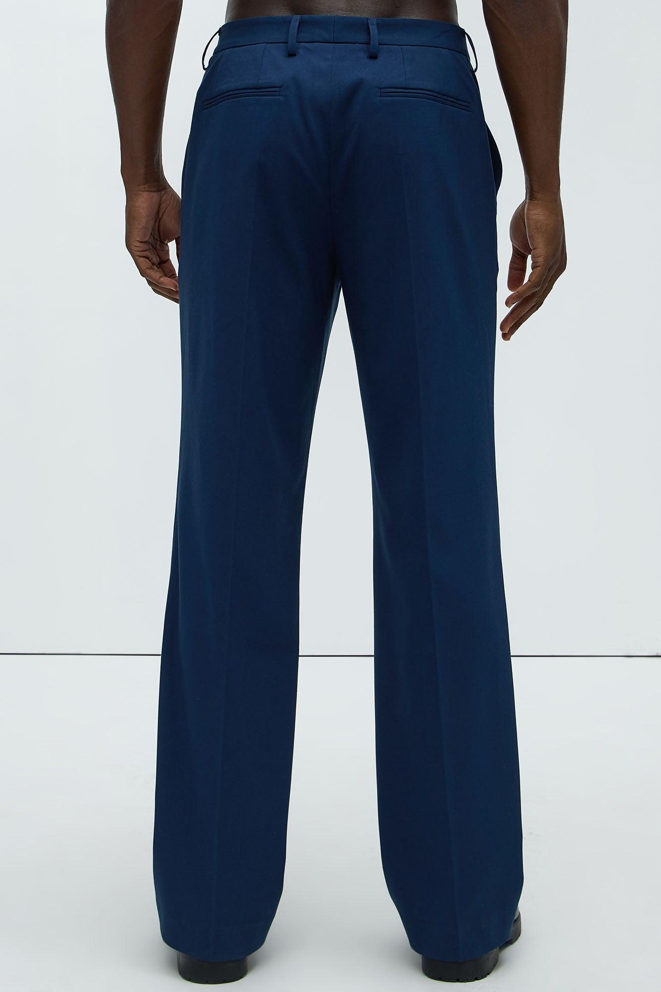 Modern Stretch Straight Trousers - Navy Product Image