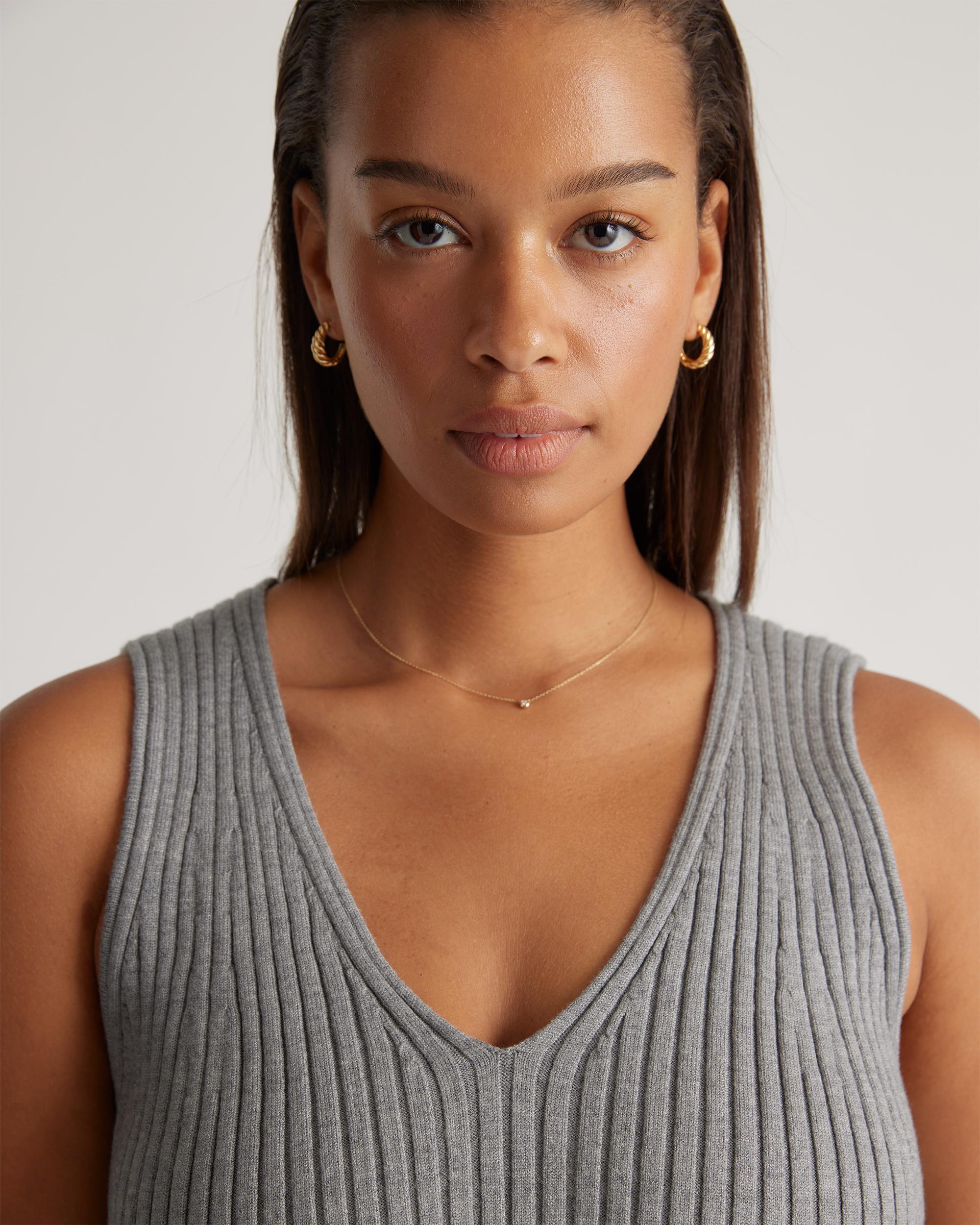 Quince | Women's Eco-Knit Cropped Sweater Tank Top Lenzing Modal Product Image