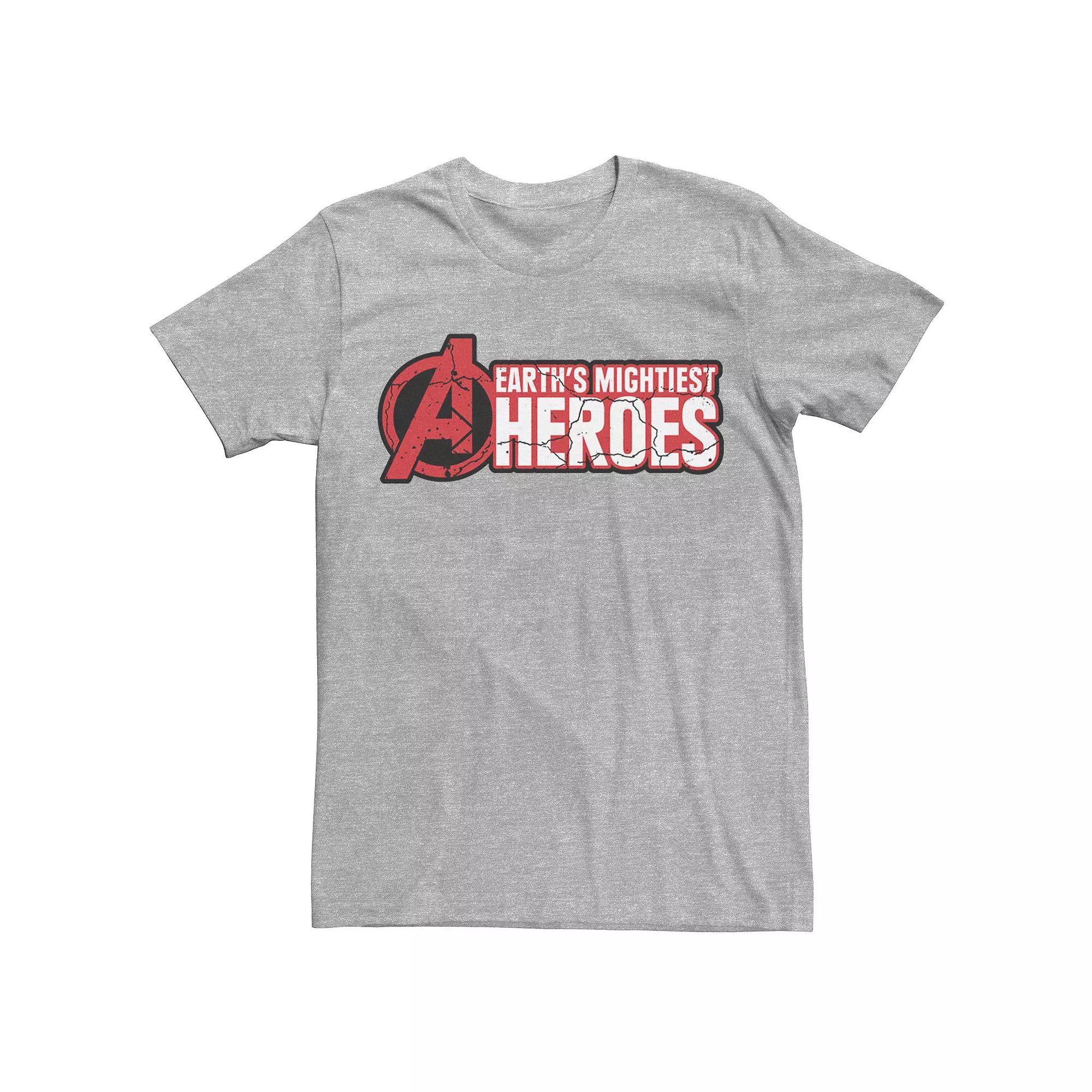 Men's Marvel Avengers Earth's Mightiest Heroes Chest Text Tee,  Product Image
