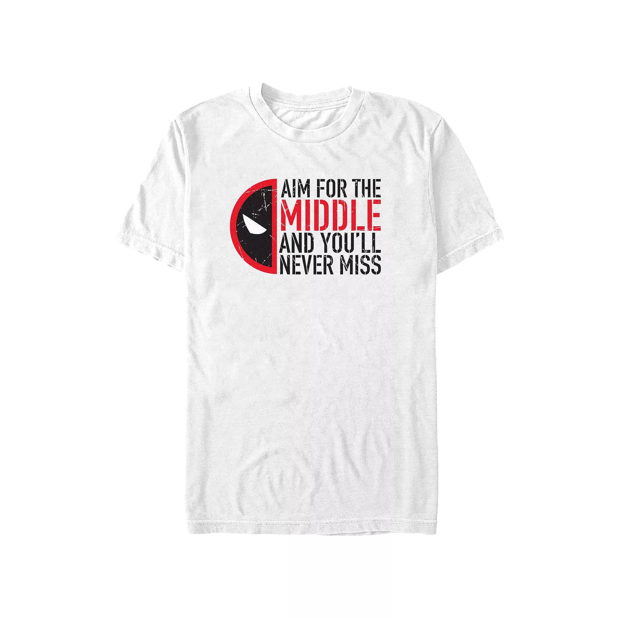 Men's Deadpool And Wolverine Aim for the Middle Half Graphic Tee,  Product Image