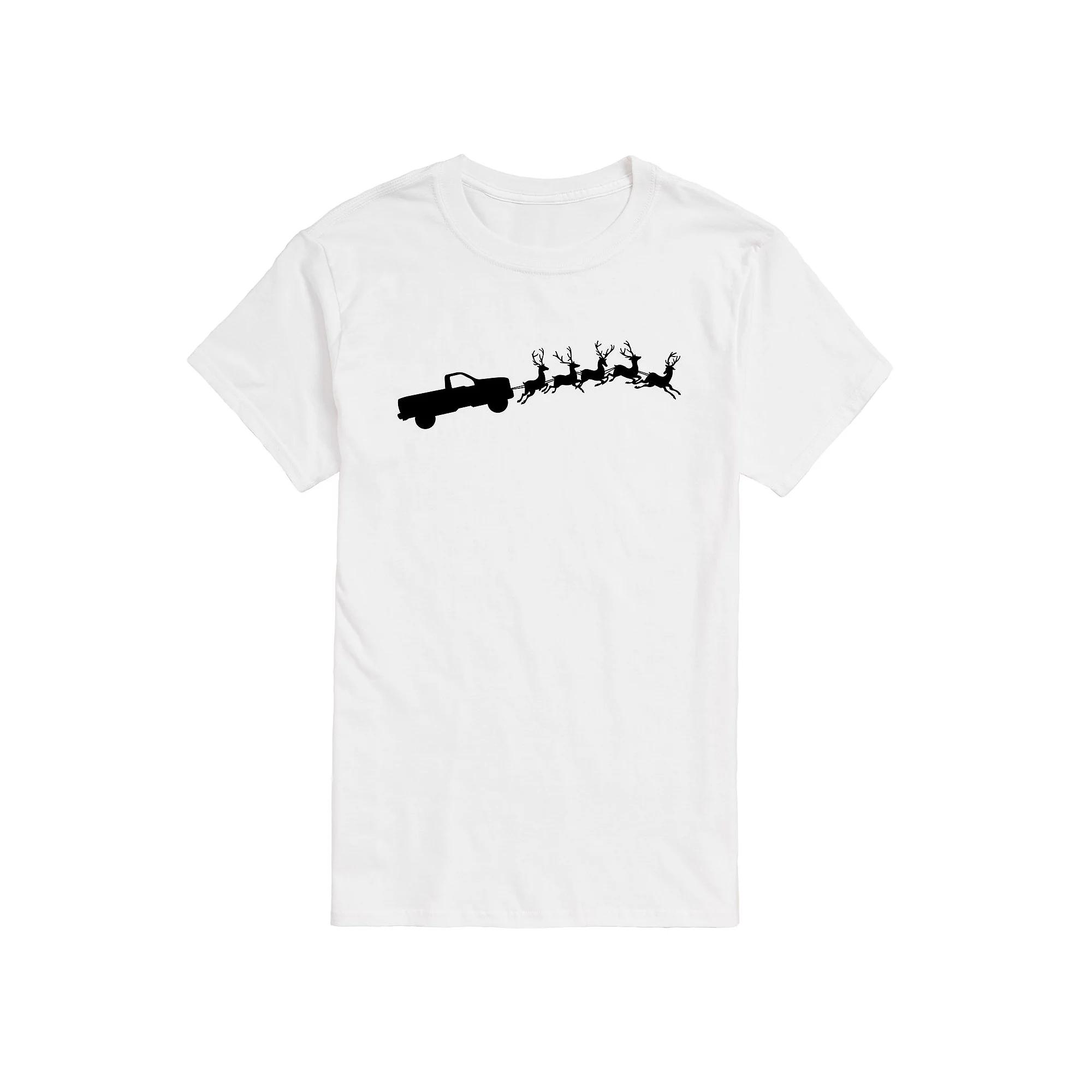 Big & Tall Truck Santa Sleigh Tee, Men's,  Product Image