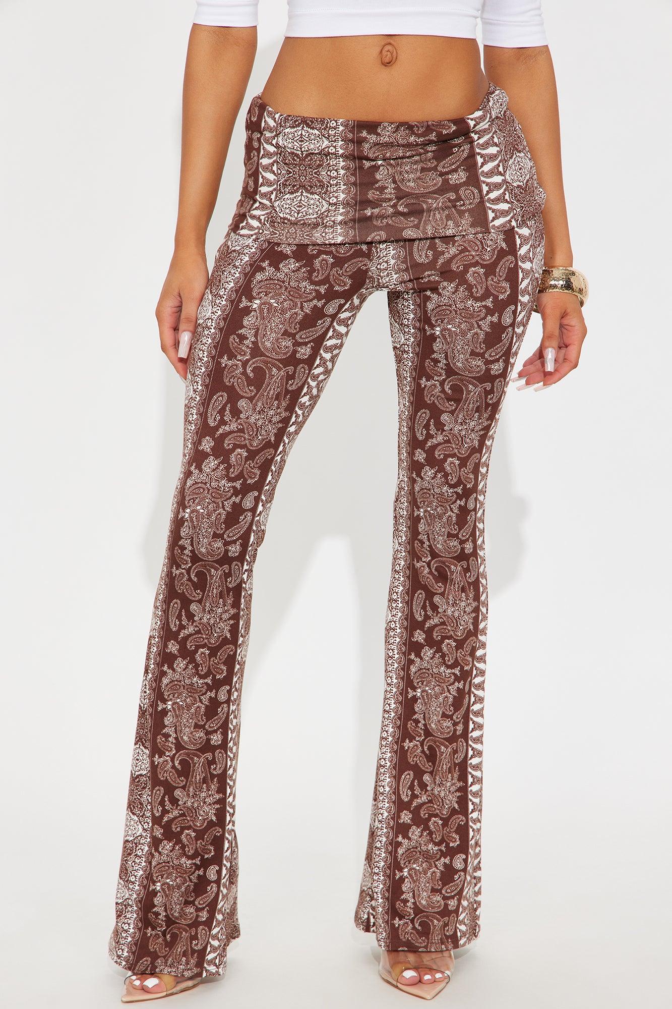 Zihna Paisley Flare Pant - Brown Combo Female Product Image