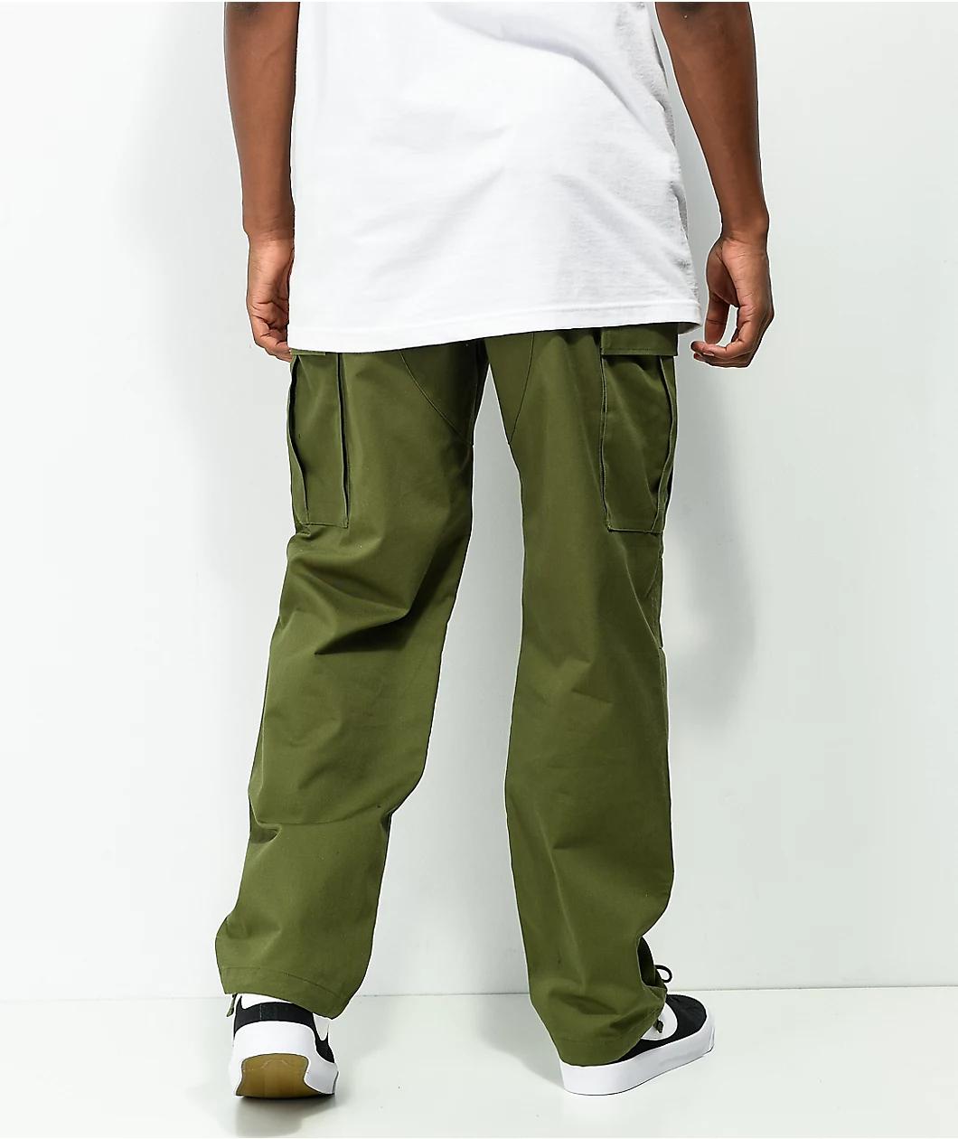 Empyre Loose Fit Olive Cargo Skate Pants Product Image