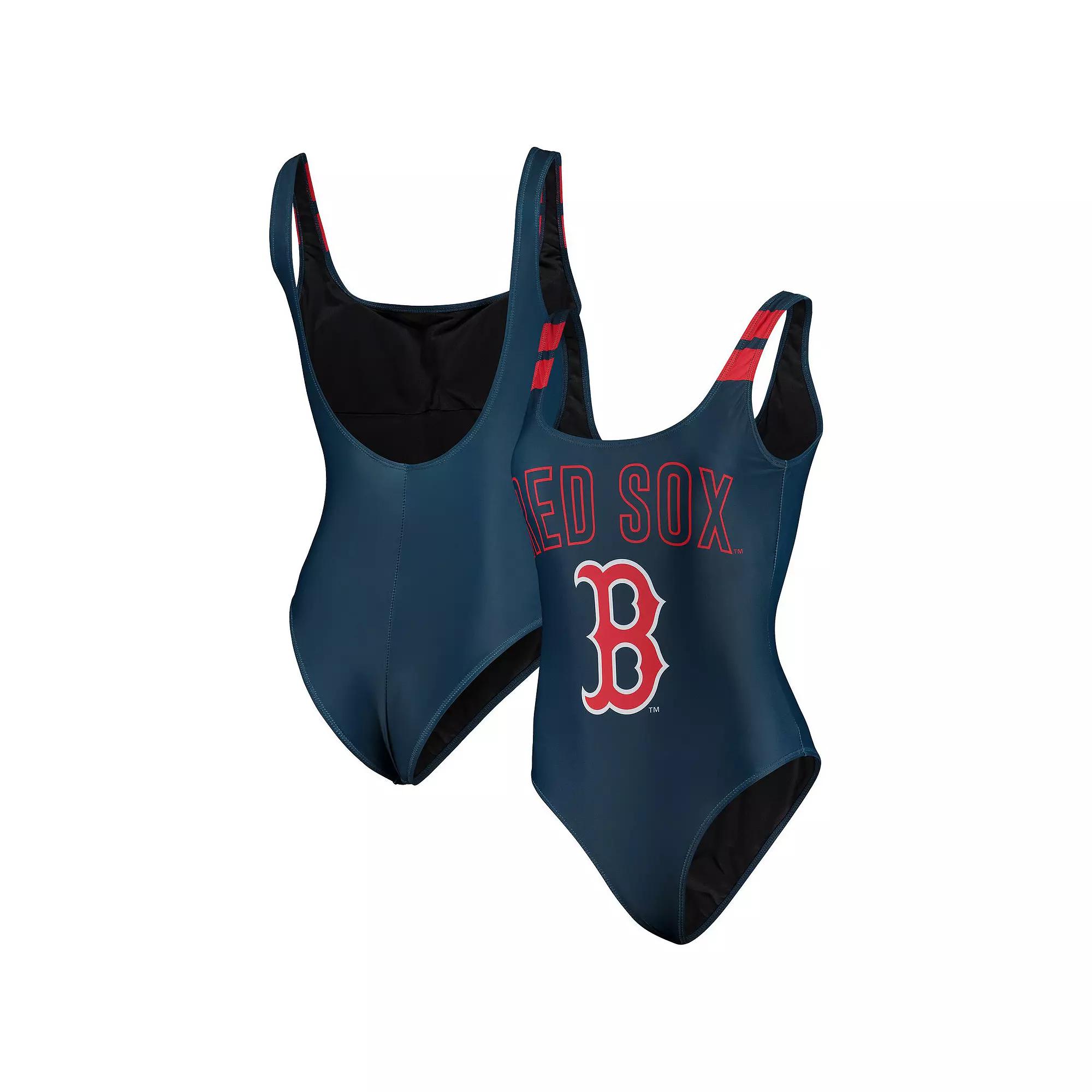 Women's FOCO Navy Boston Red Sox One-Piece Bathing Suit, Size: Small, Blue Product Image