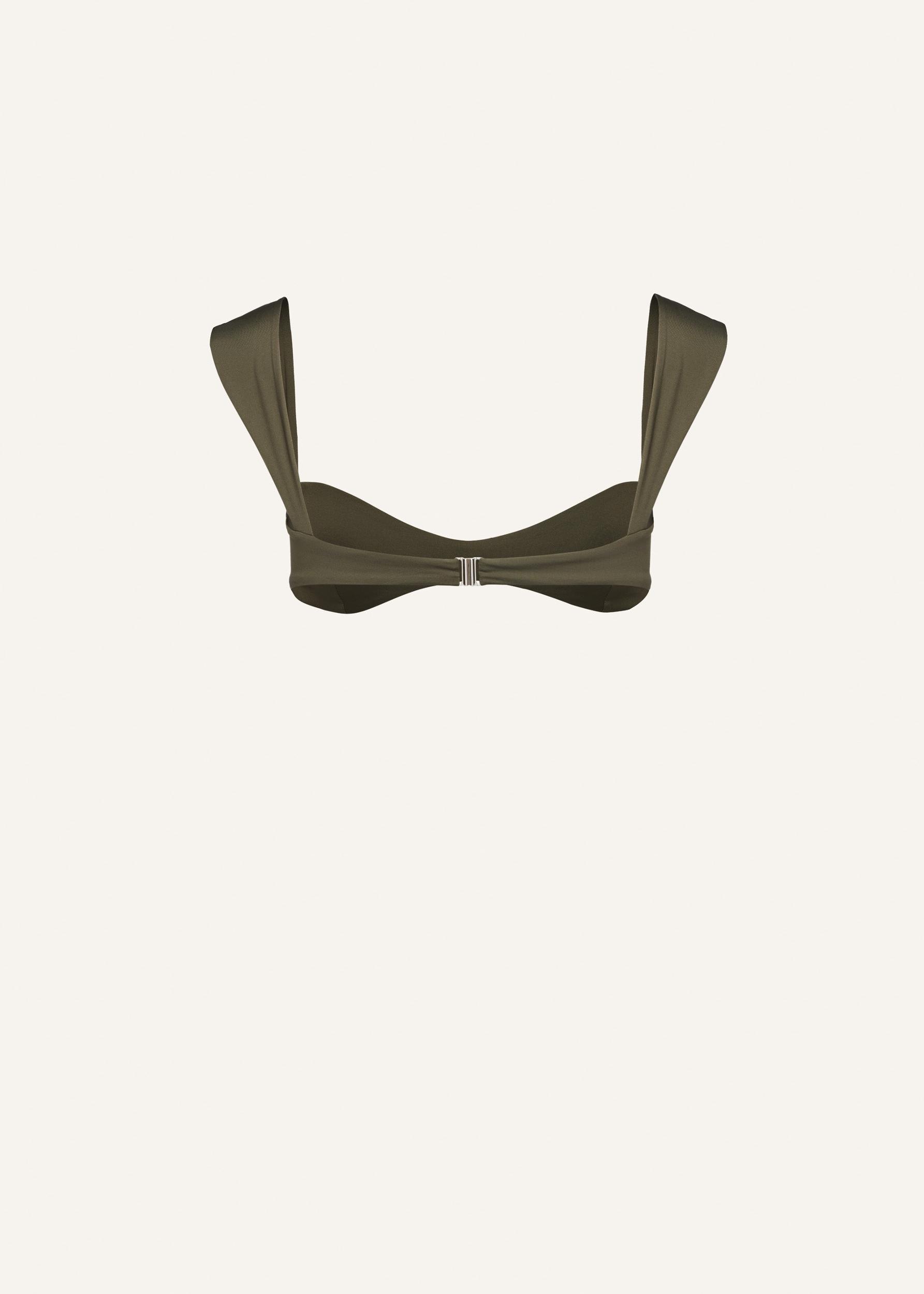 Retro bustier swim top in khaki Product Image