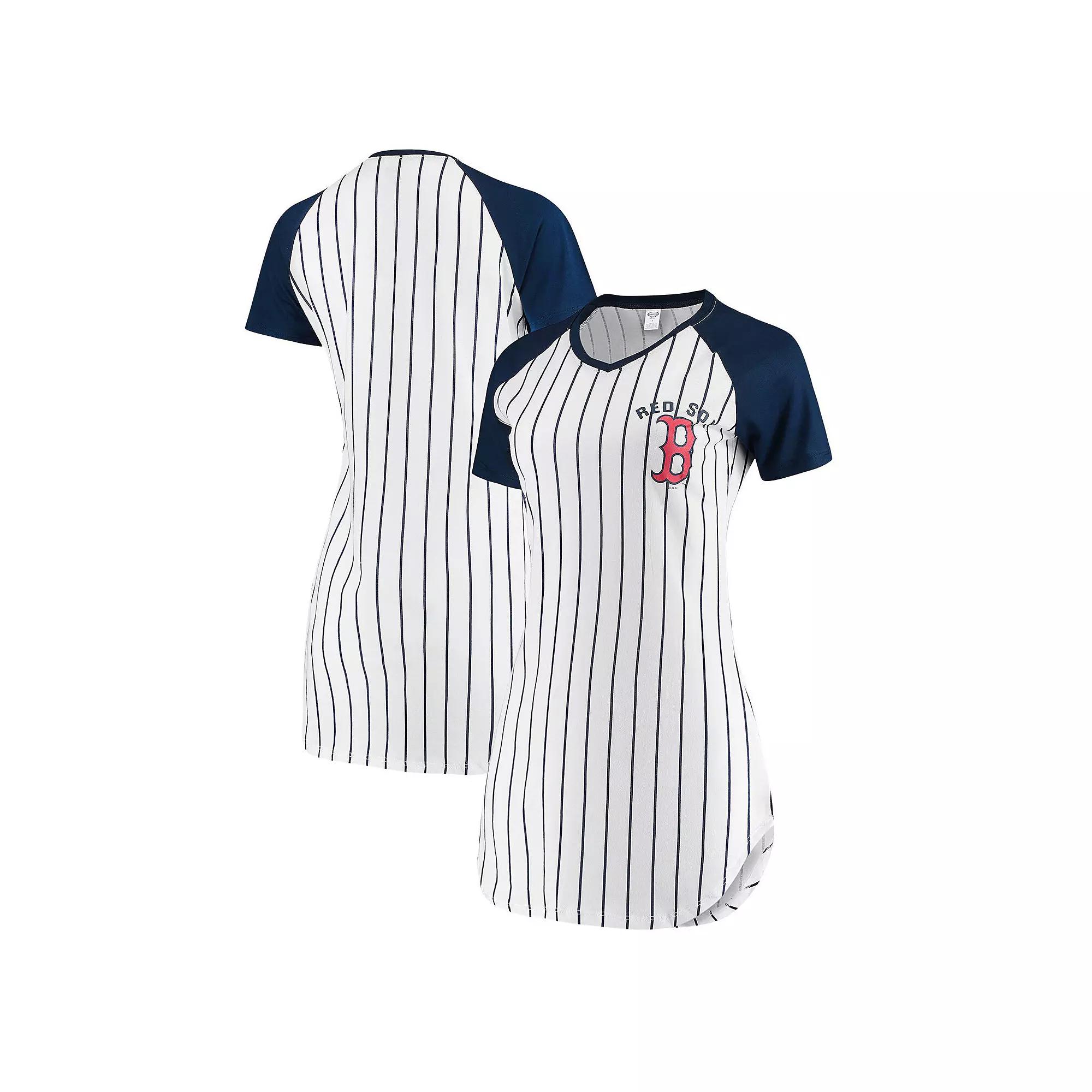 Women's Concepts Sport White Boston Red Sox Vigor Pinstripe Nightshirt,  Product Image