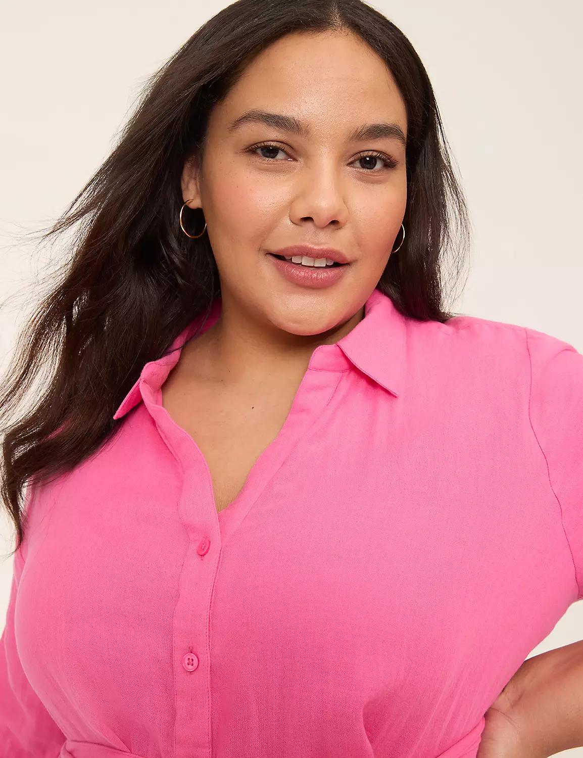 Tie-Waist Button-Front Maxi Dress Product Image