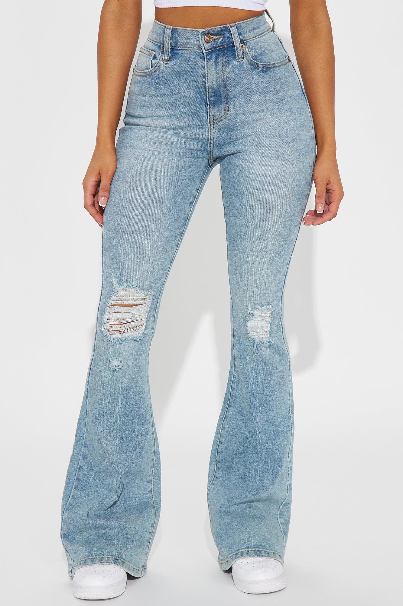 Every Now And Then Stretch Flare Jeans - Light Wash Product Image
