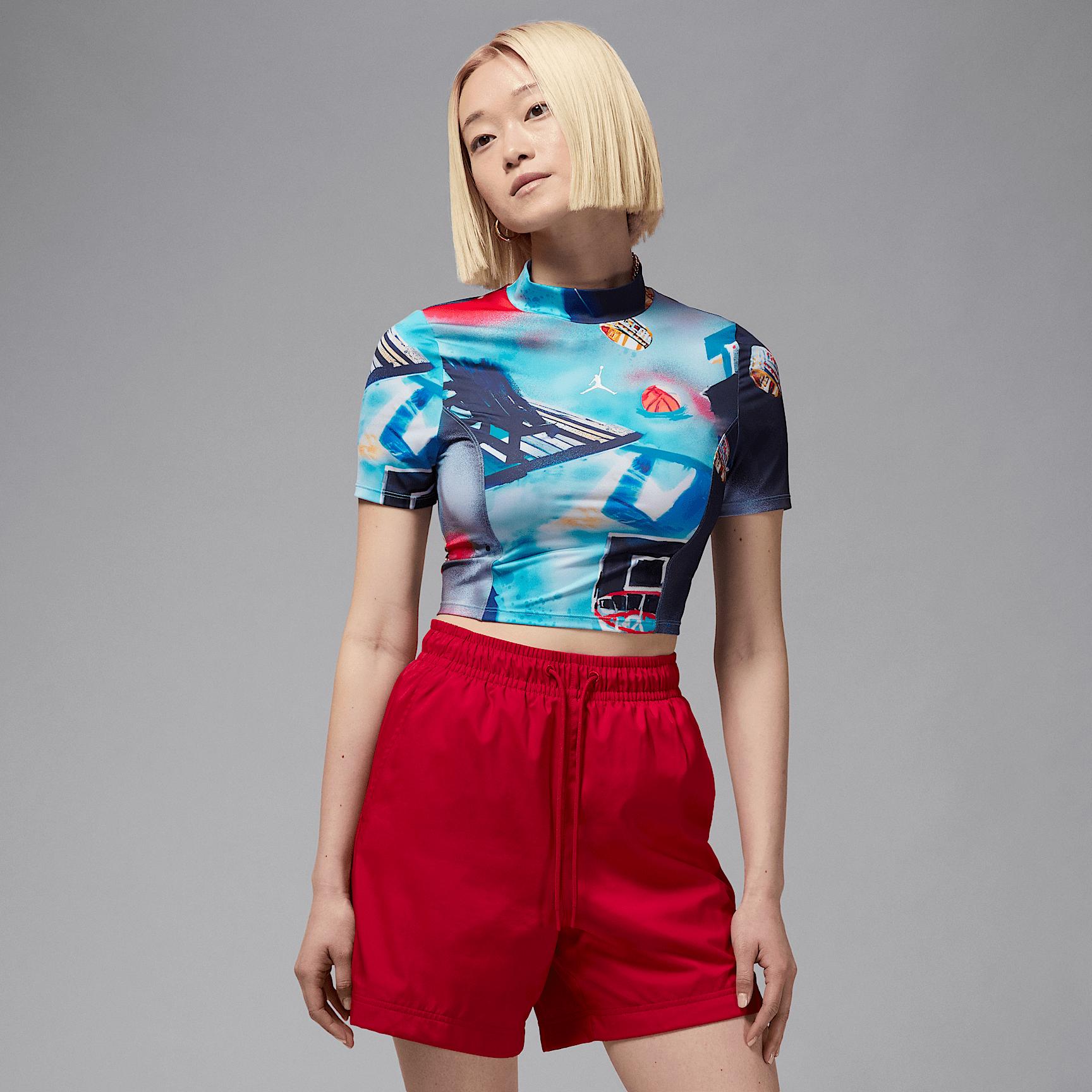 Women's Jordan Printed Short-Sleeve Knit Crop Top Product Image